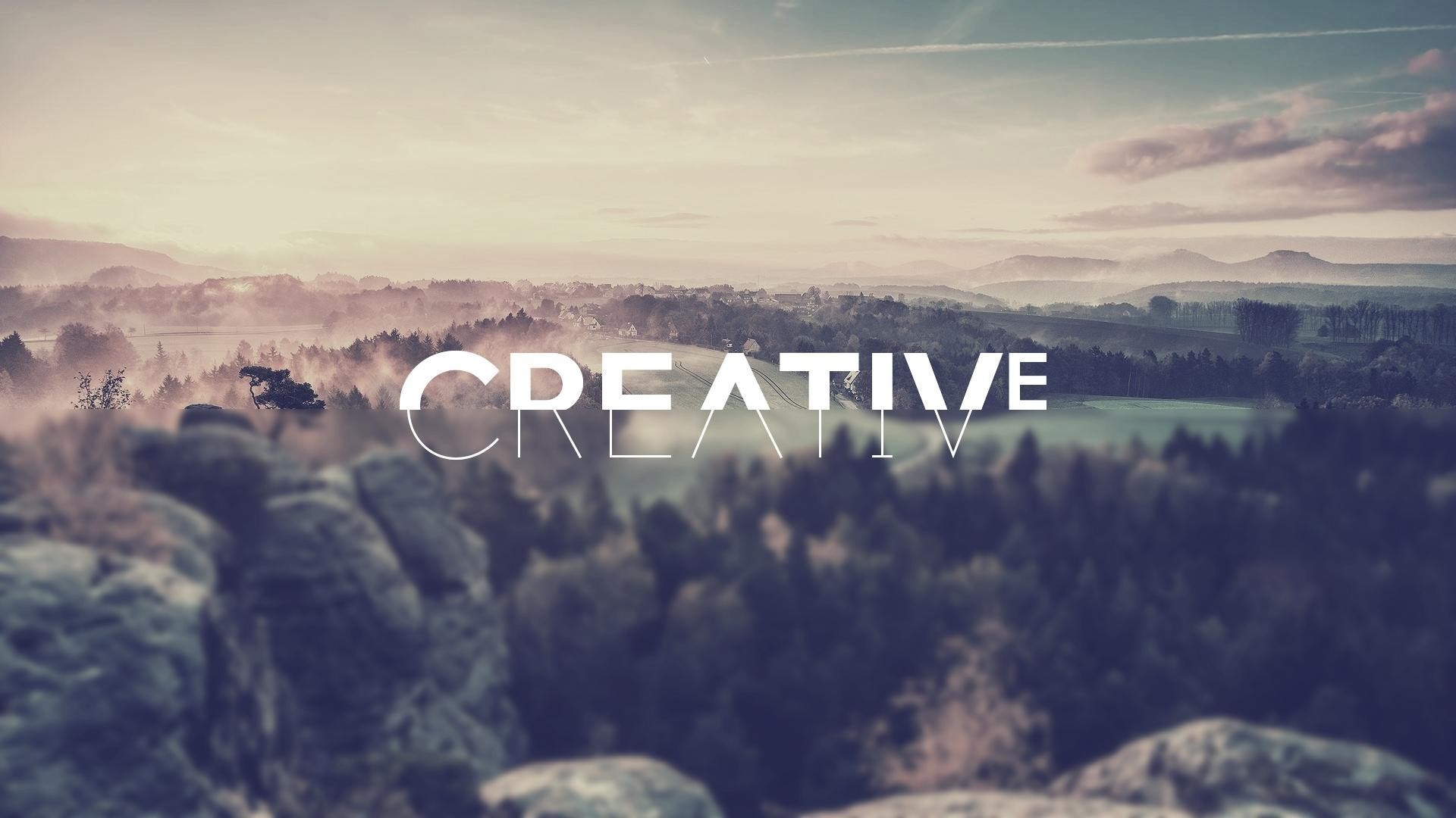 Creative typography over misty mountain landscape HD Wallpaper