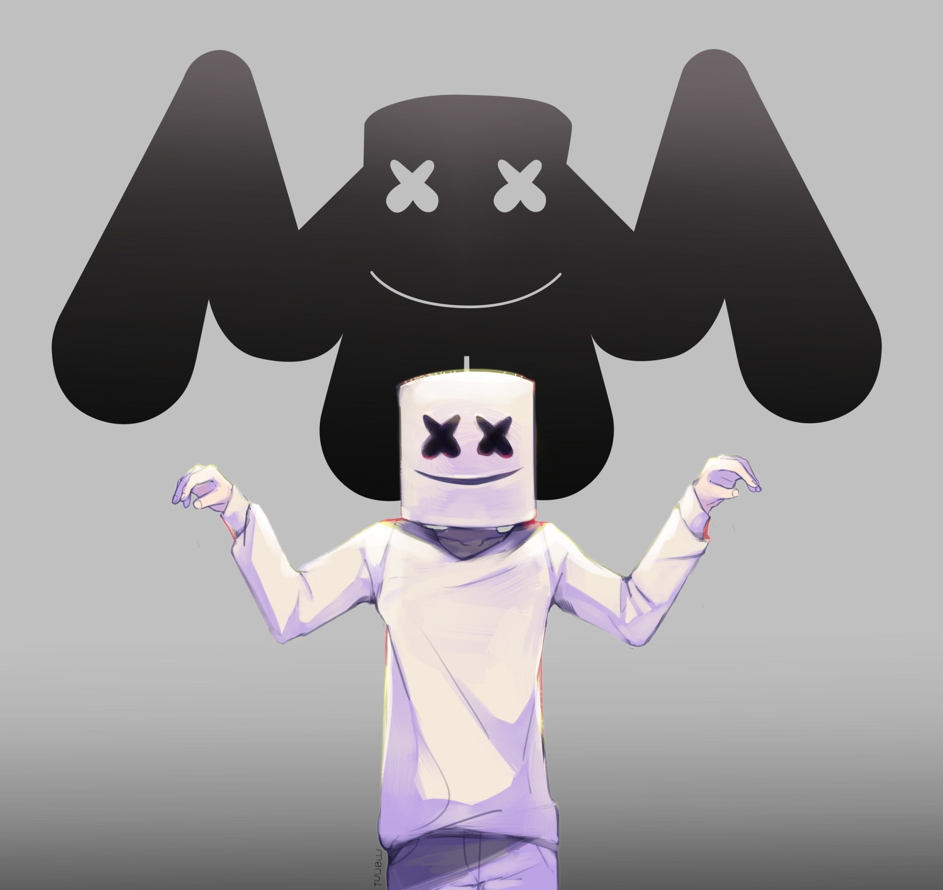 Marshmello with shadow HD Wallpaper