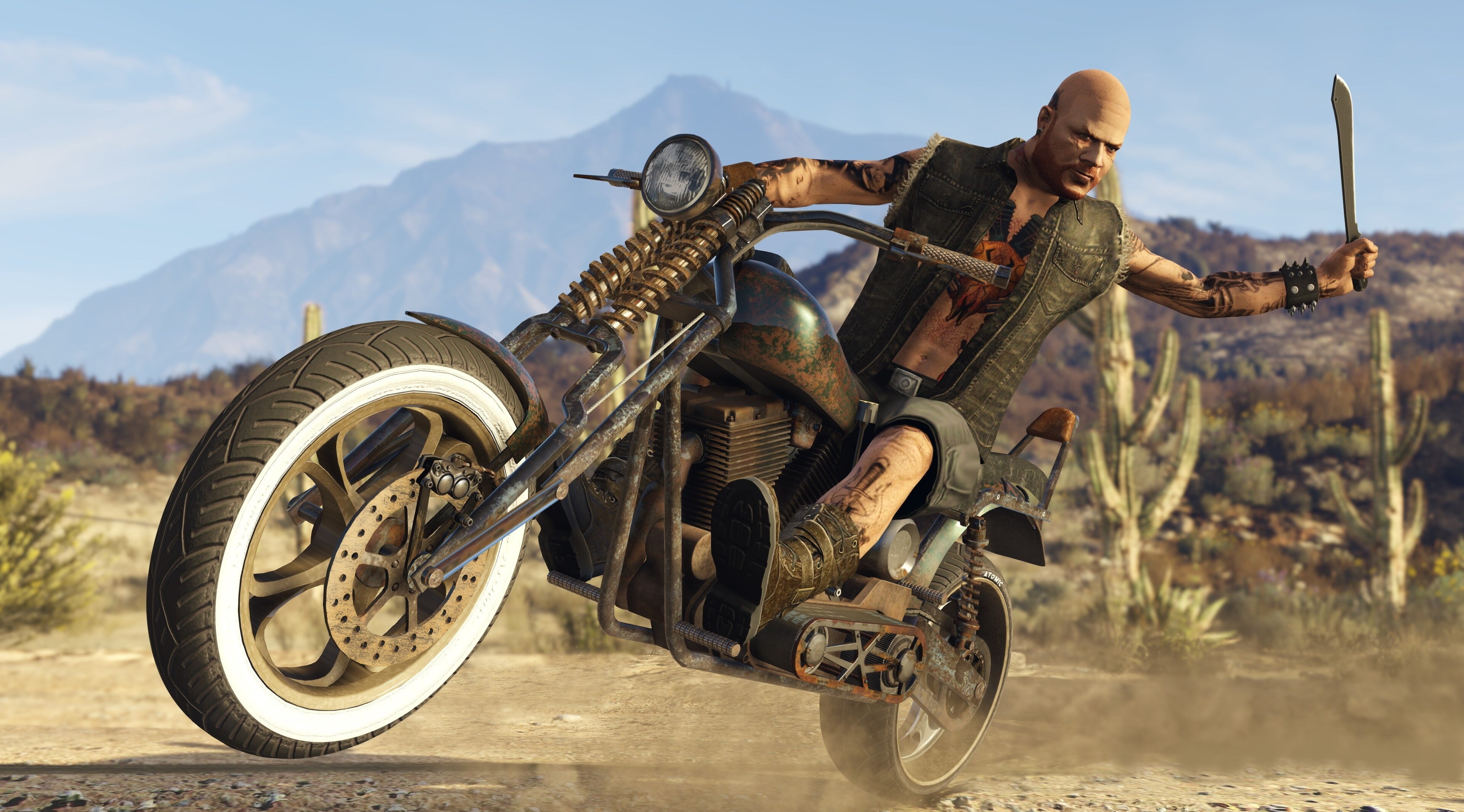 Man on a motorcycle in GTA Online HD Wallpaper