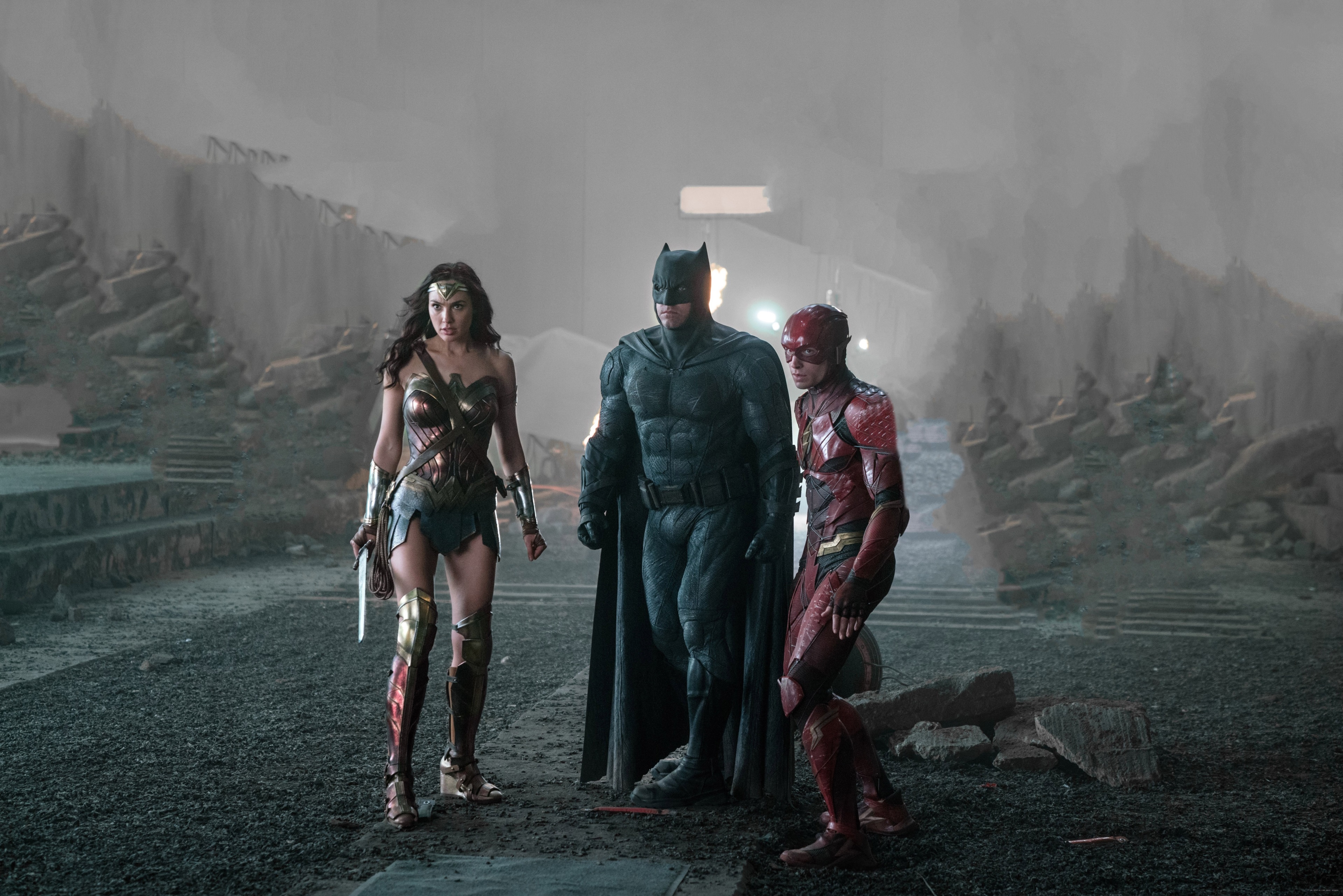Wonder Woman, Batman, and Flash from Justice League 4K HD Wallpaper