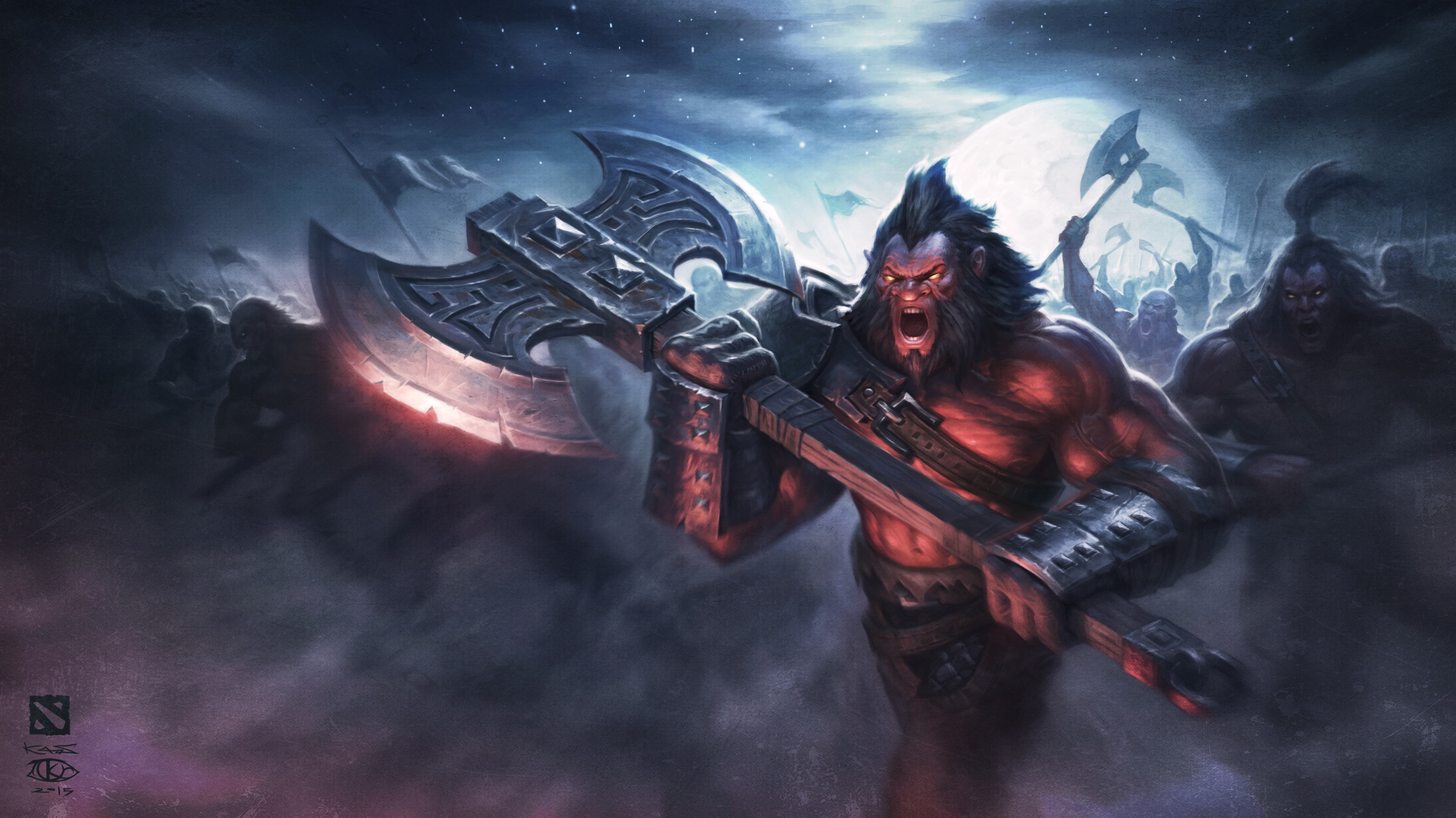 Axe from Dota 2 charging with his army HD Wallpaper