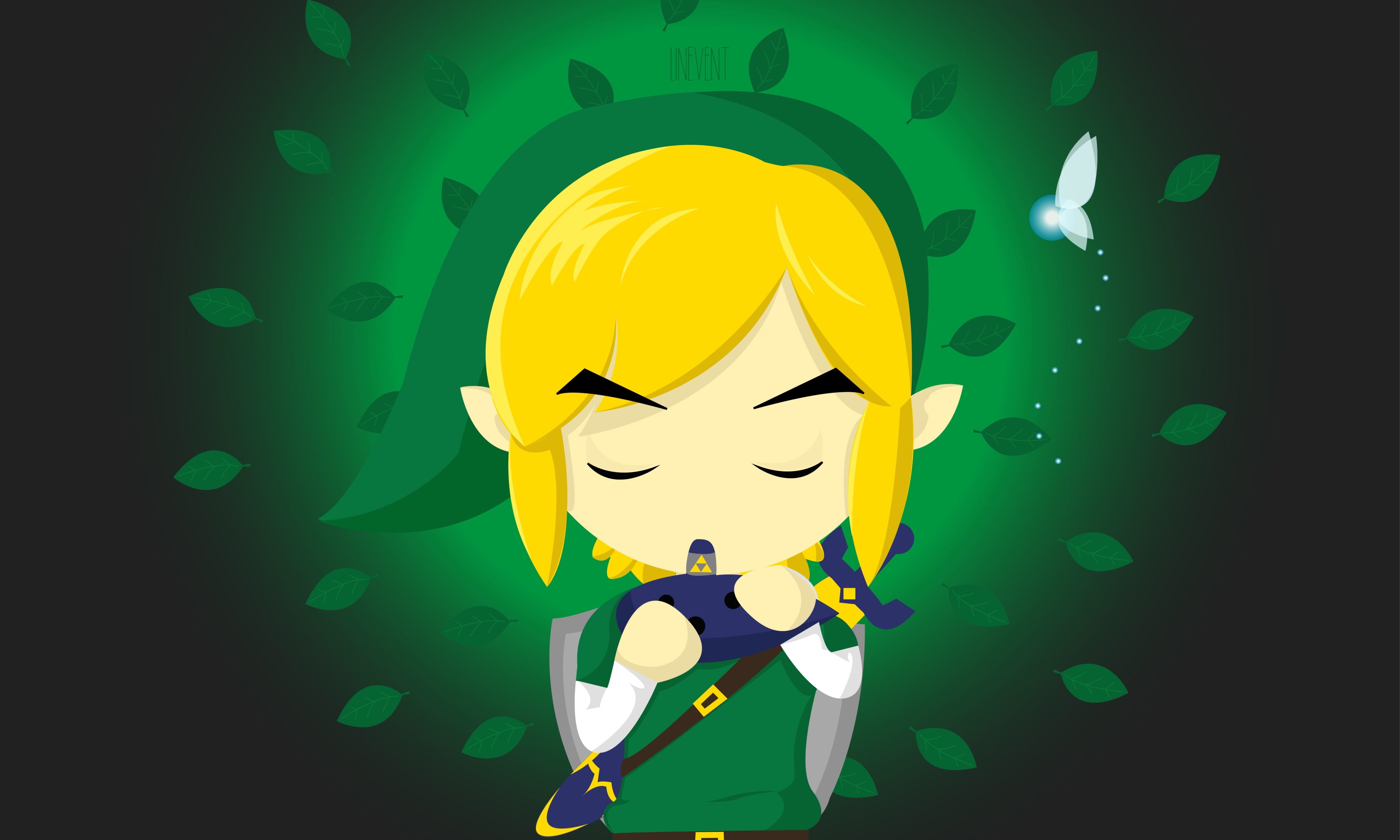 Link from The Legend of Zelda playing Ocarina of Time 4K HD Wallpaper