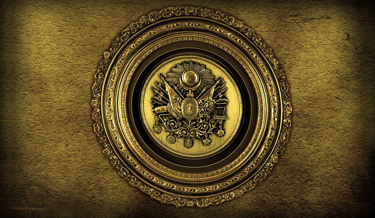 Ottoman Empire emblem on textured background HD Wallpaper