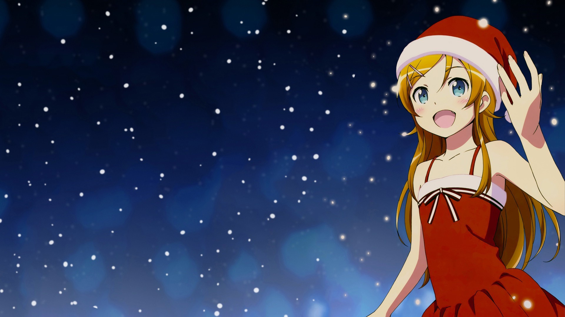 Kirino Kousaka from Oreimo wearing a Santa costume HD Wallpaper