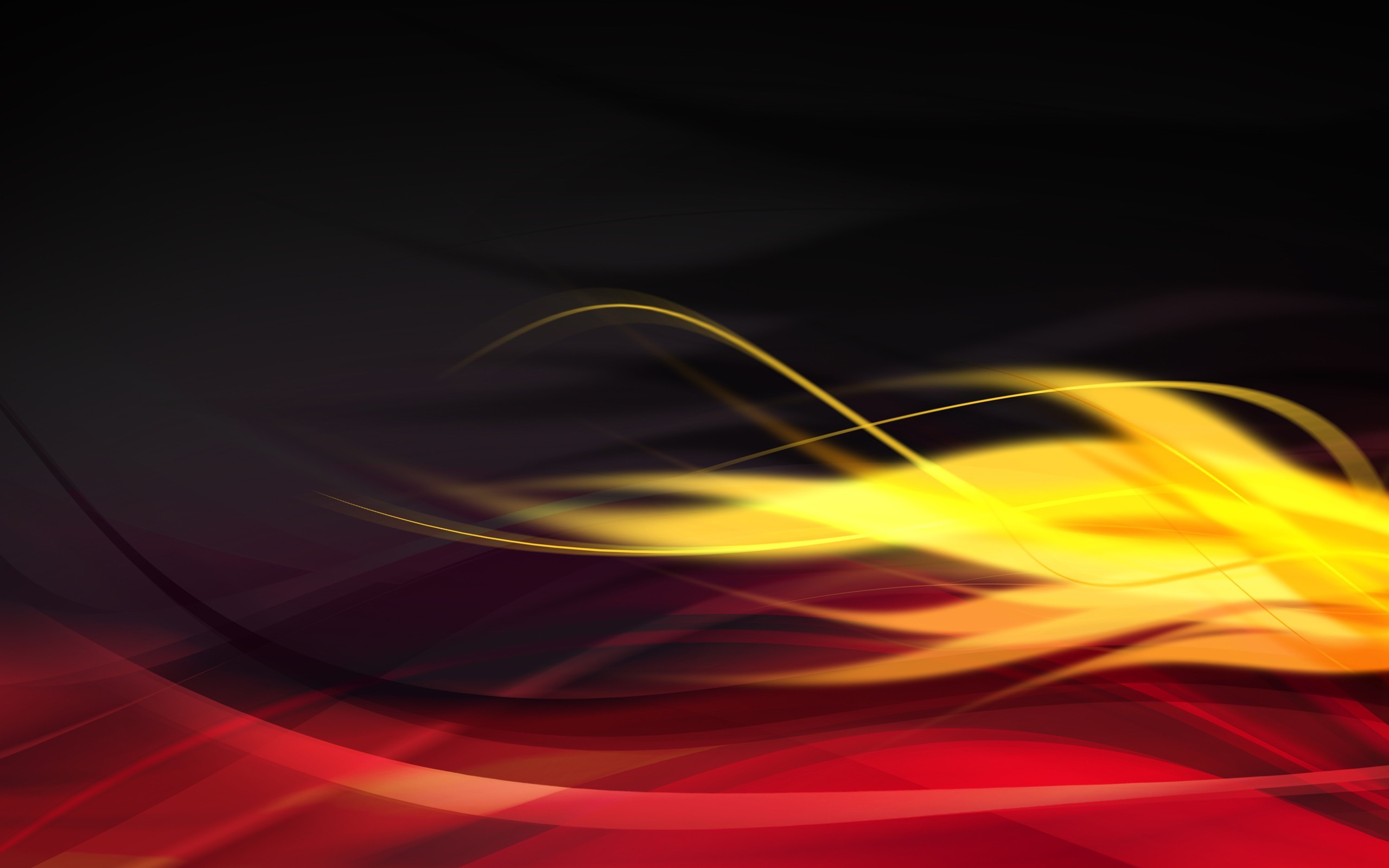 Abstract wavy lines in red, yellow, and black HD Wallpaper