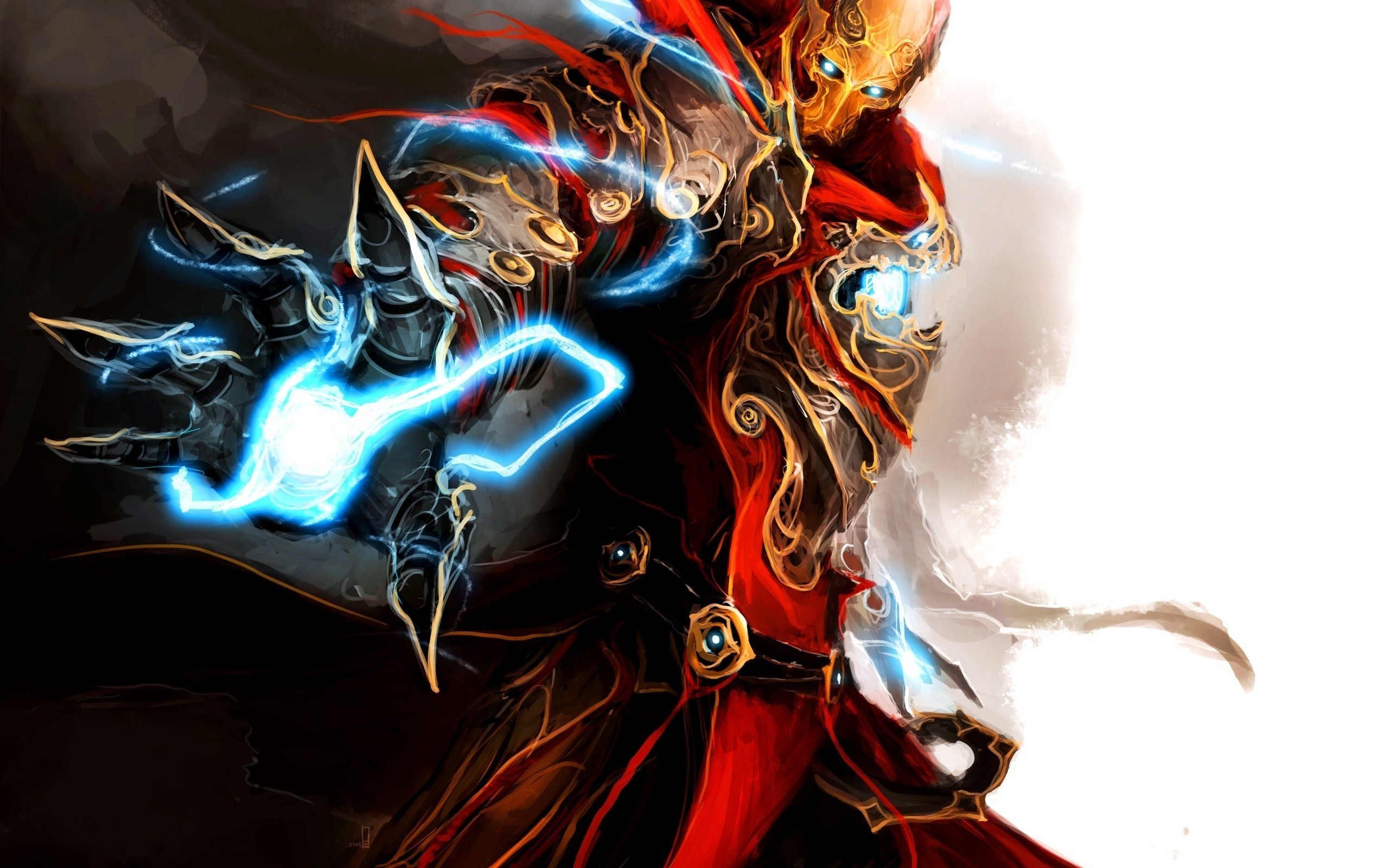 Abstract Iron Man comic art with lightning HD Wallpaper