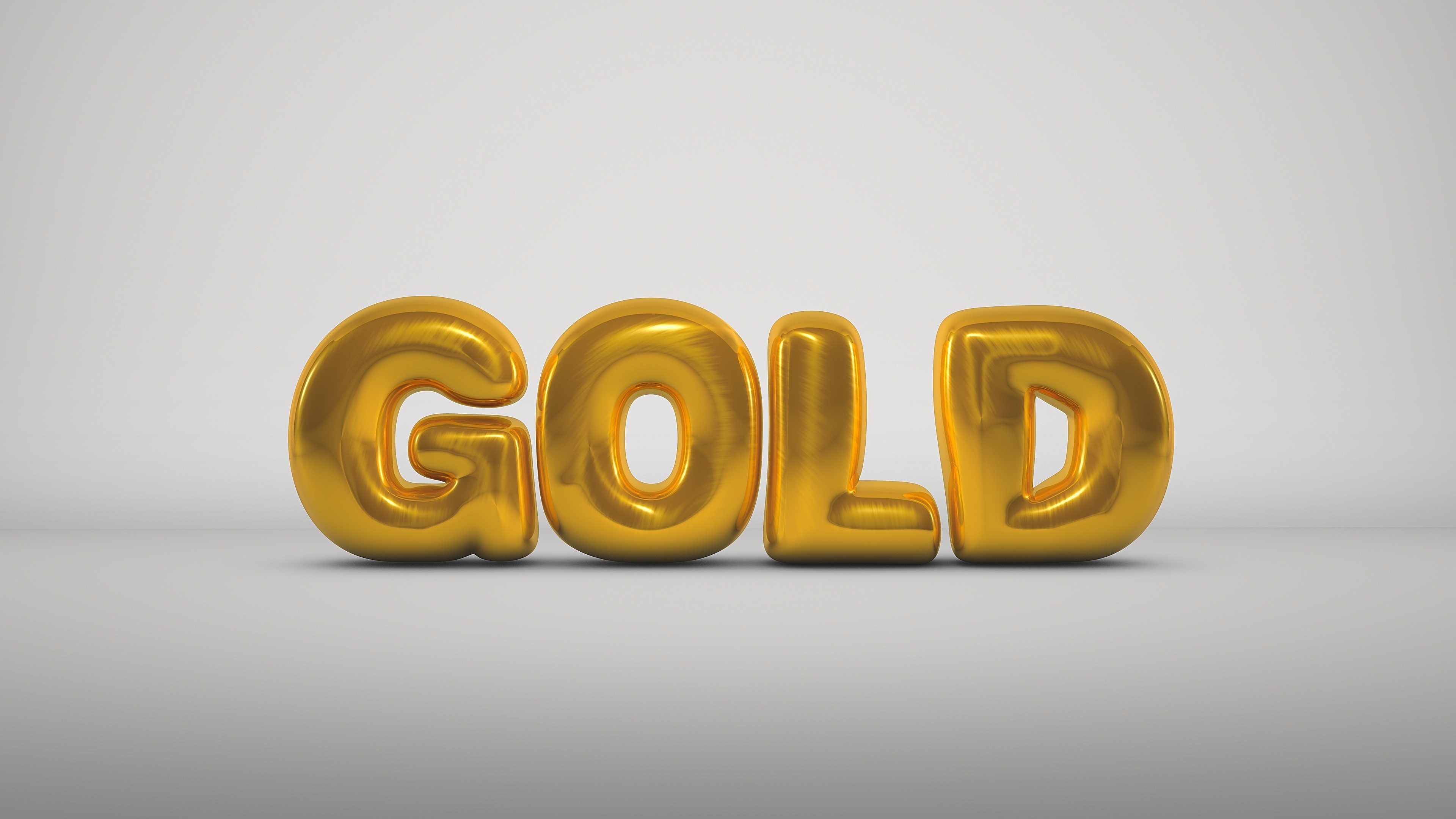 3D Gold Balloon Letters HD Wallpaper