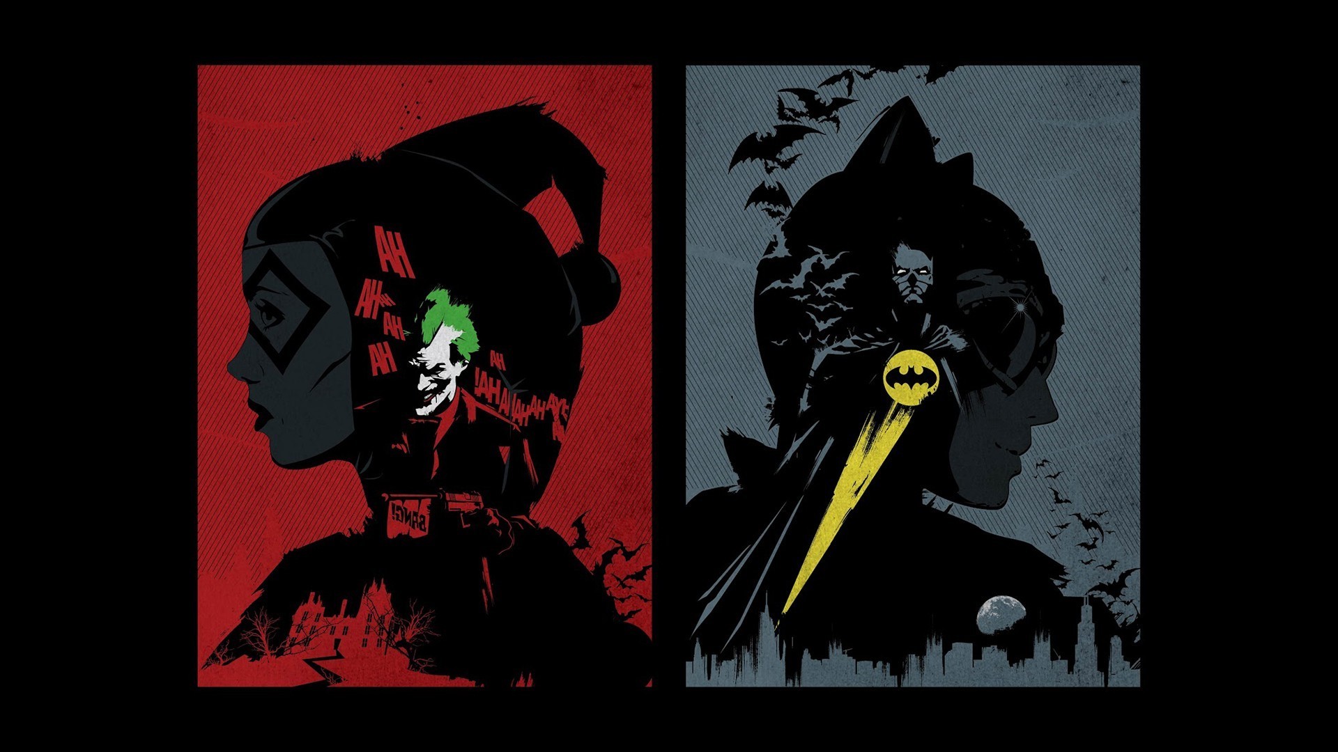 Harley Quinn and Batman from DC Comics HD Wallpaper