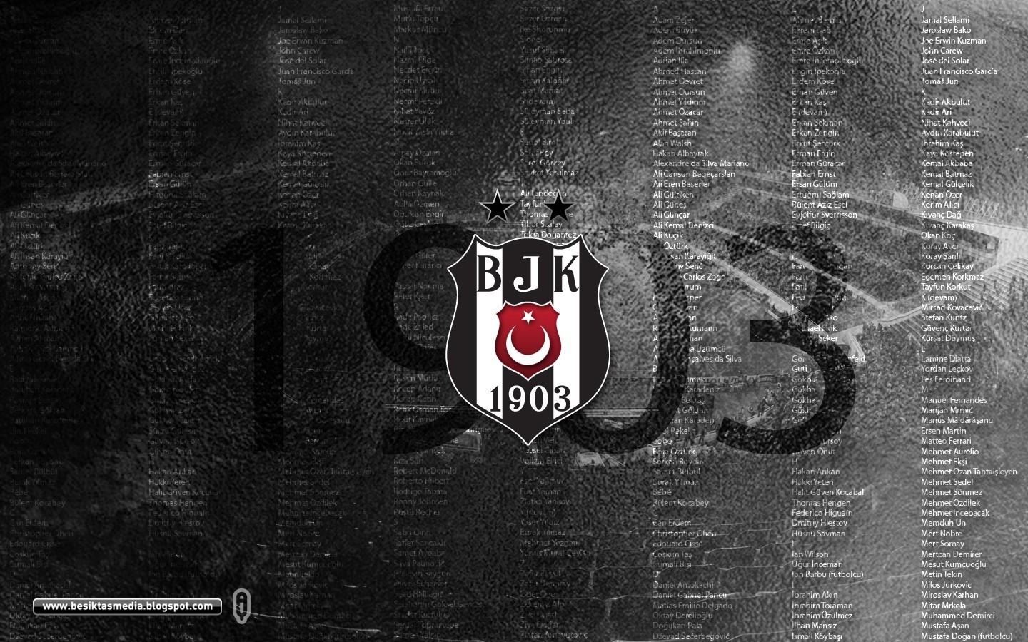 BJK 1903 logo with player names HD Wallpaper