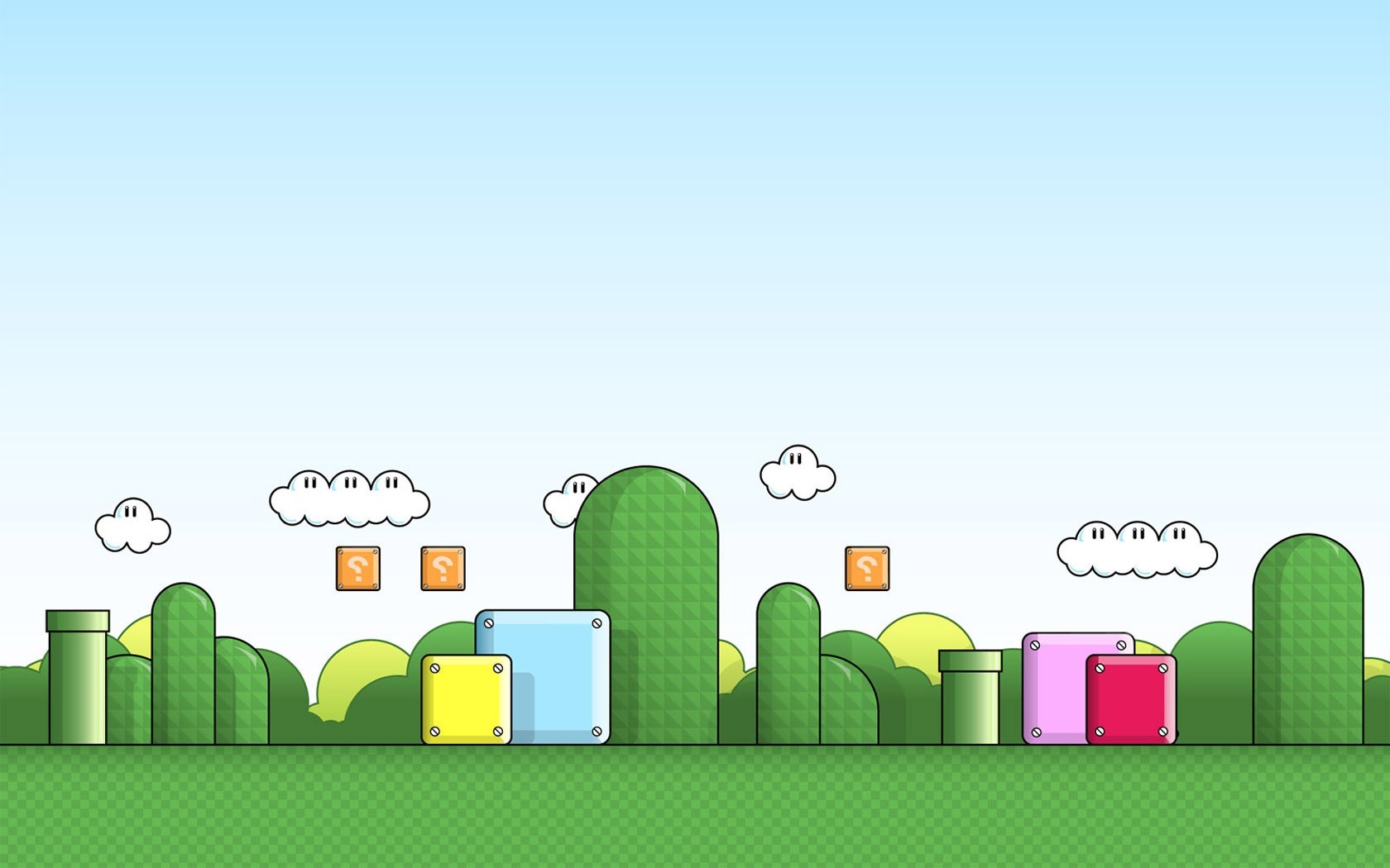 Super Mario Bros. video game landscape HD Wallpaper