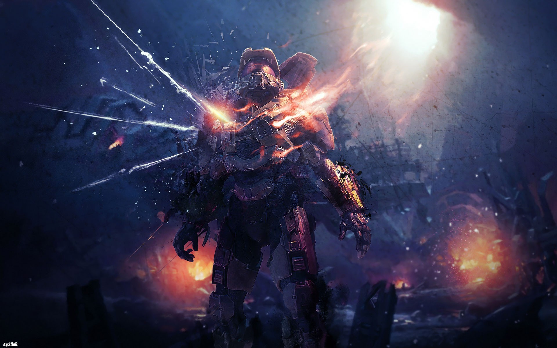 Master Chief from Halo 4 in battle HD Wallpaper