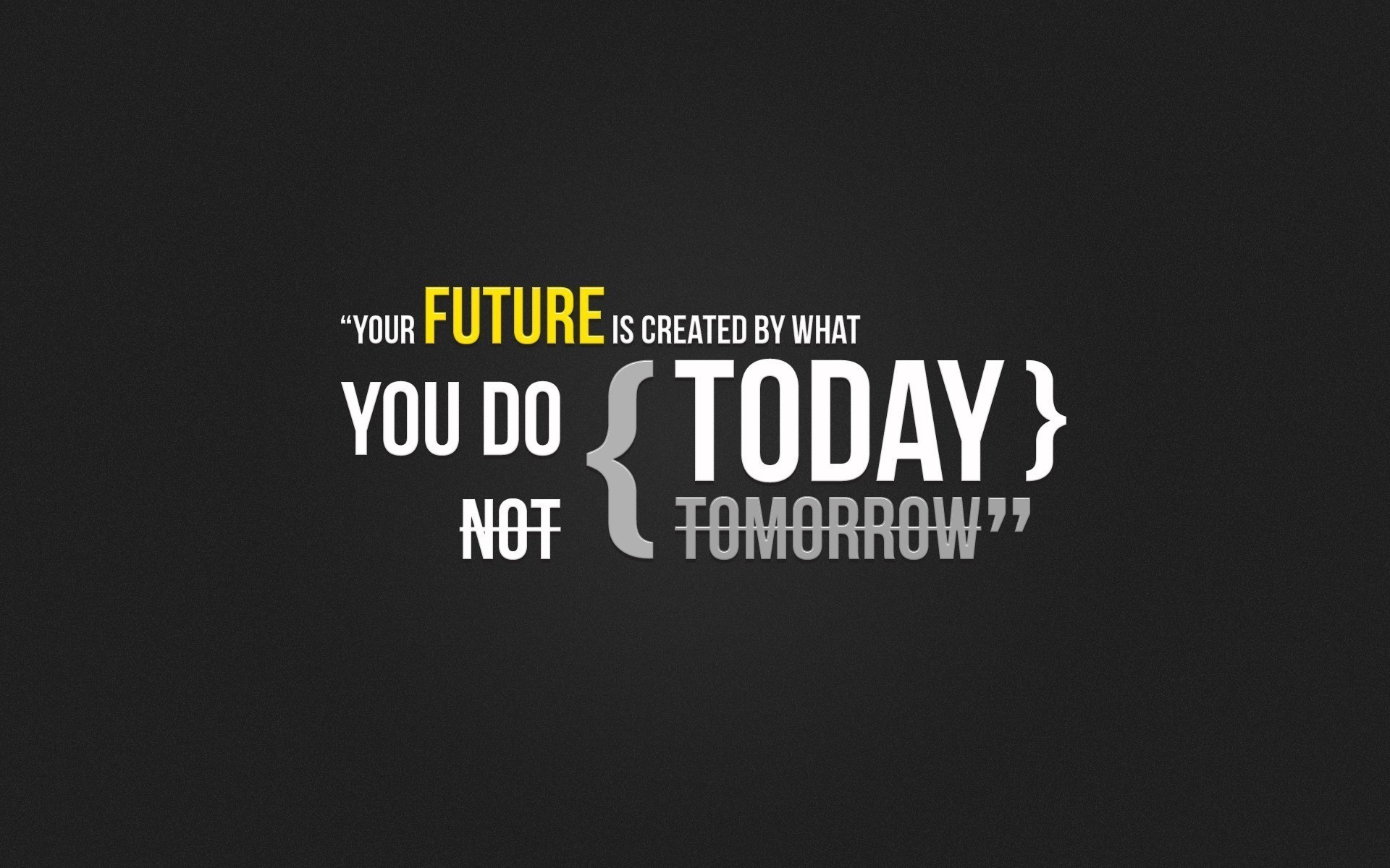 Typography quote about future and today HD Wallpaper