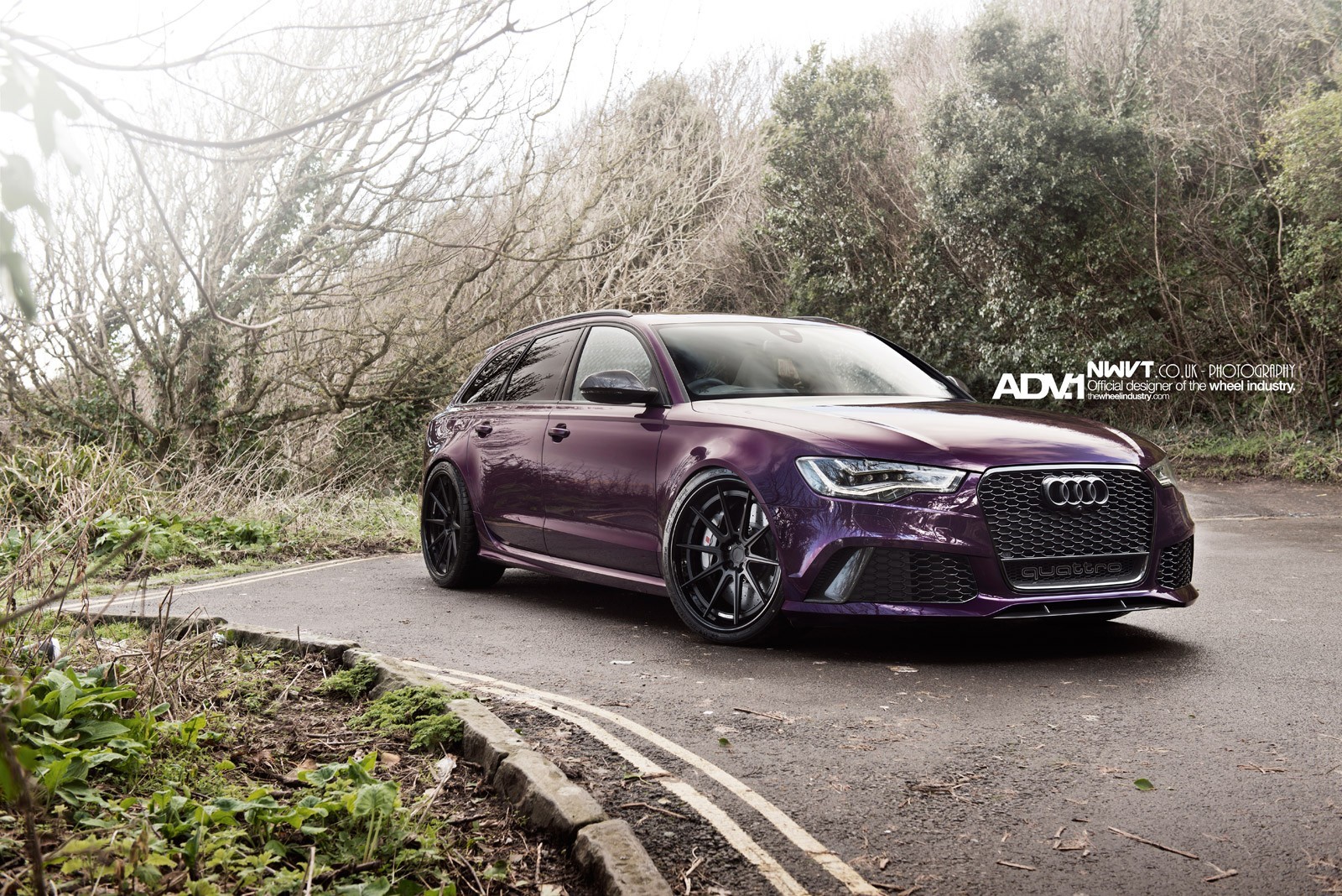 Purple Audi RS6 Avant with ADV.1 Wheels HD Wallpaper