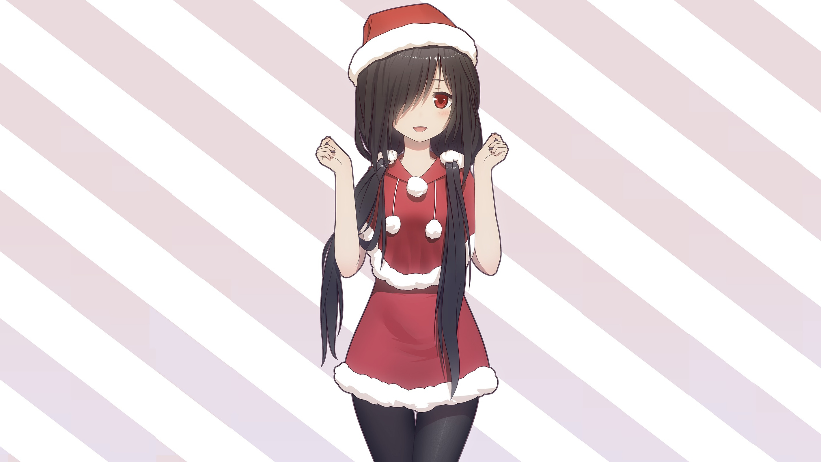 Kurumi Tokisaki from Date A Live in Christmas Outfit HD Wallpaper