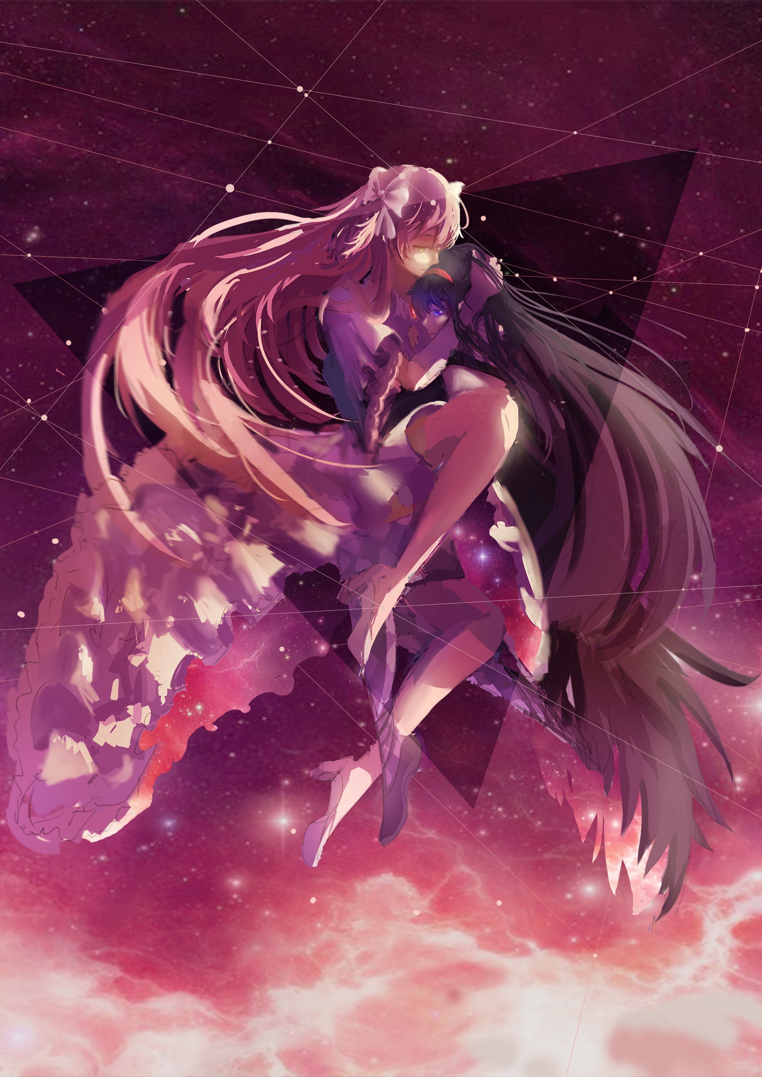 Homura Akemi and Madoka Kaname from Mahou Shoujo Madoka Magica HD Wallpaper