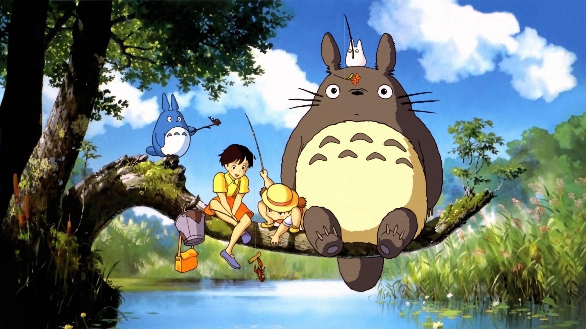My Neighbor Totoro characters fishing HD Wallpaper