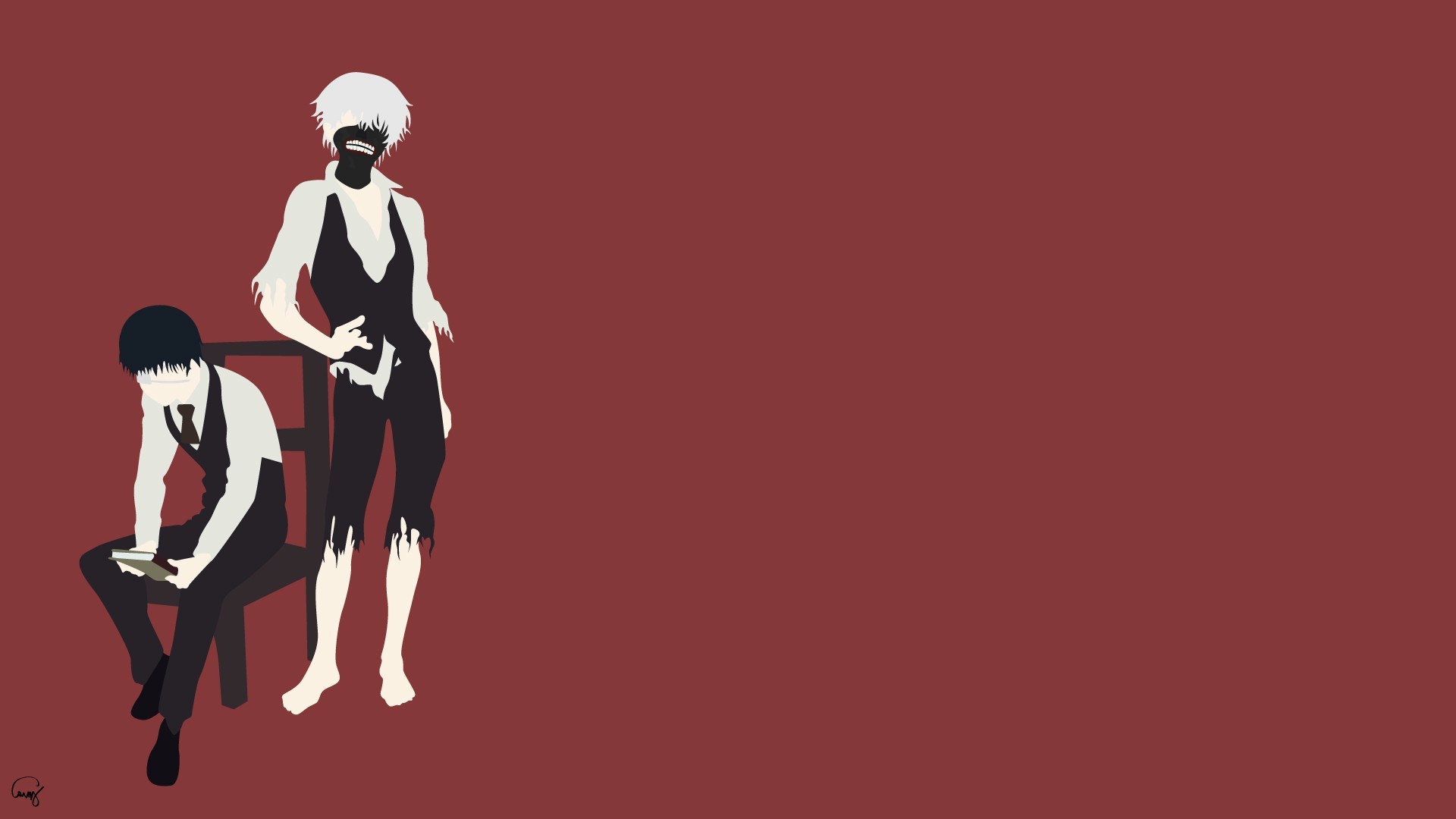 Kaneki Ken and another character from Tokyo Ghoul HD Wallpaper