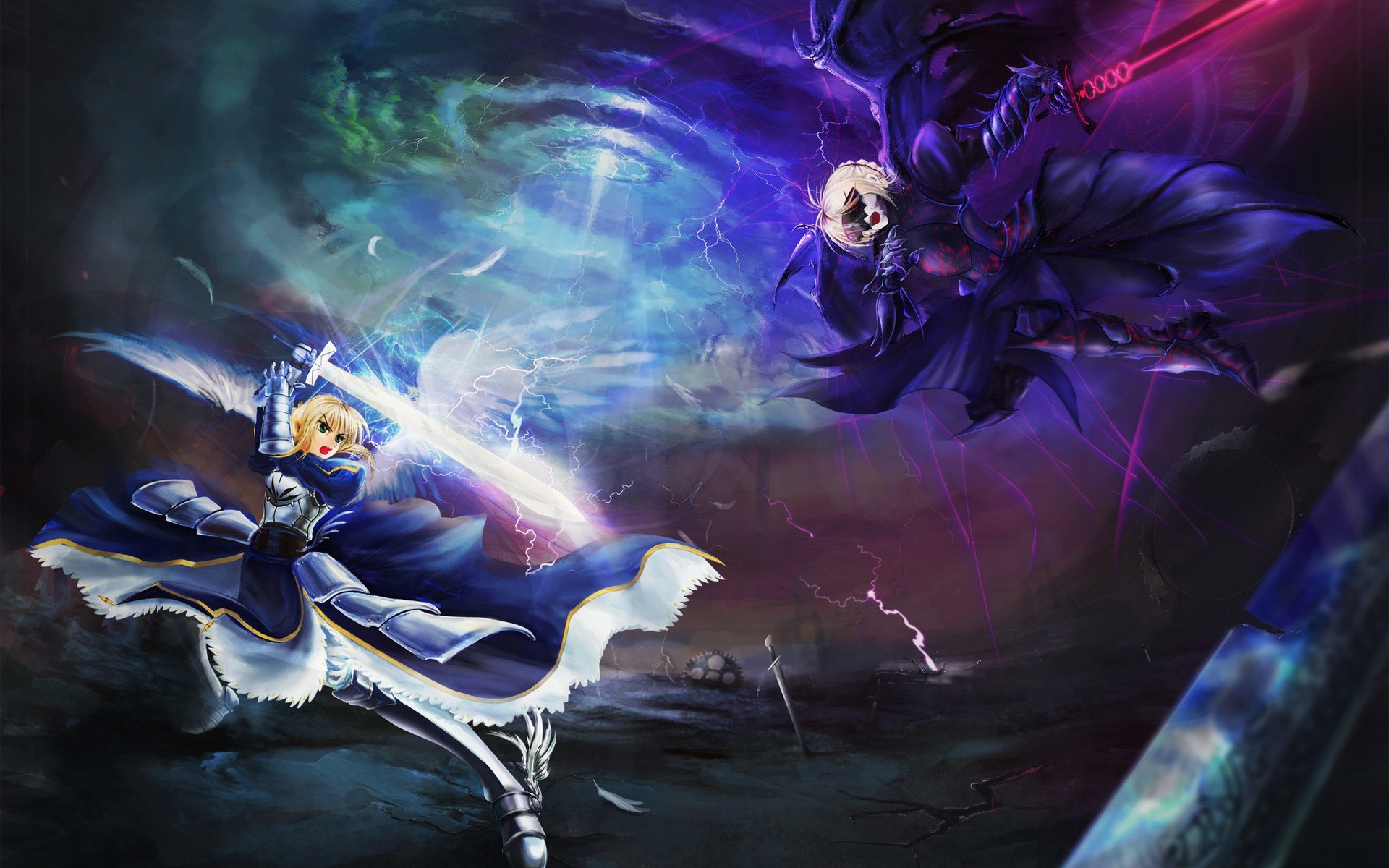 Saber and Saber Alter from Fate Series HD Wallpaper