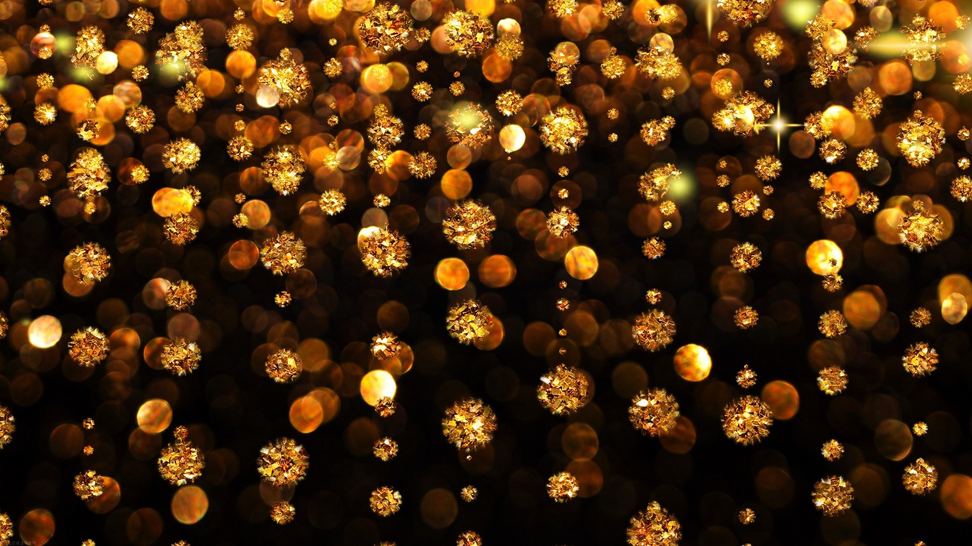 Golden glitter bokeh pattern HD Wallpaper