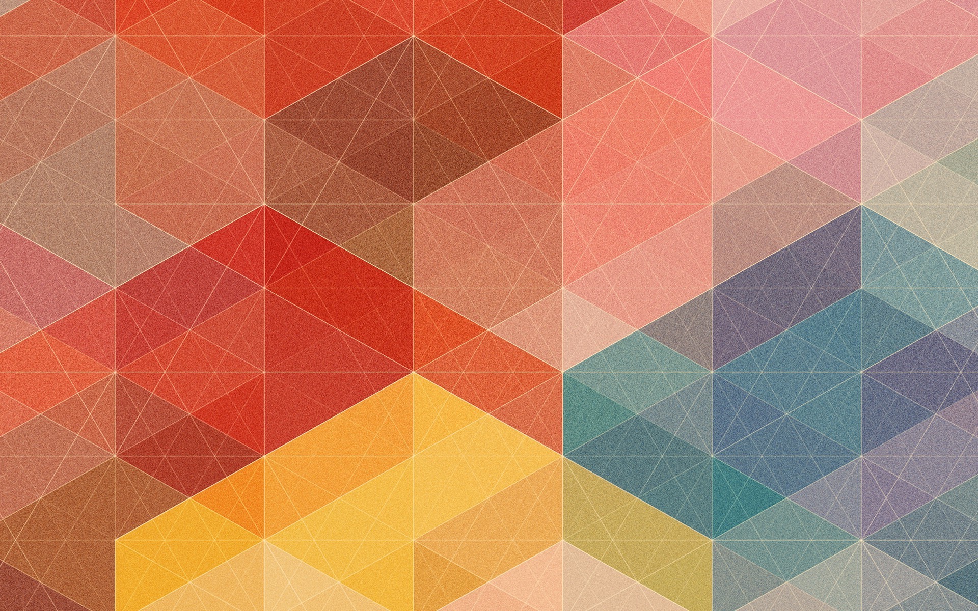 Geometric pattern with colorful triangles and lines HD Wallpaper