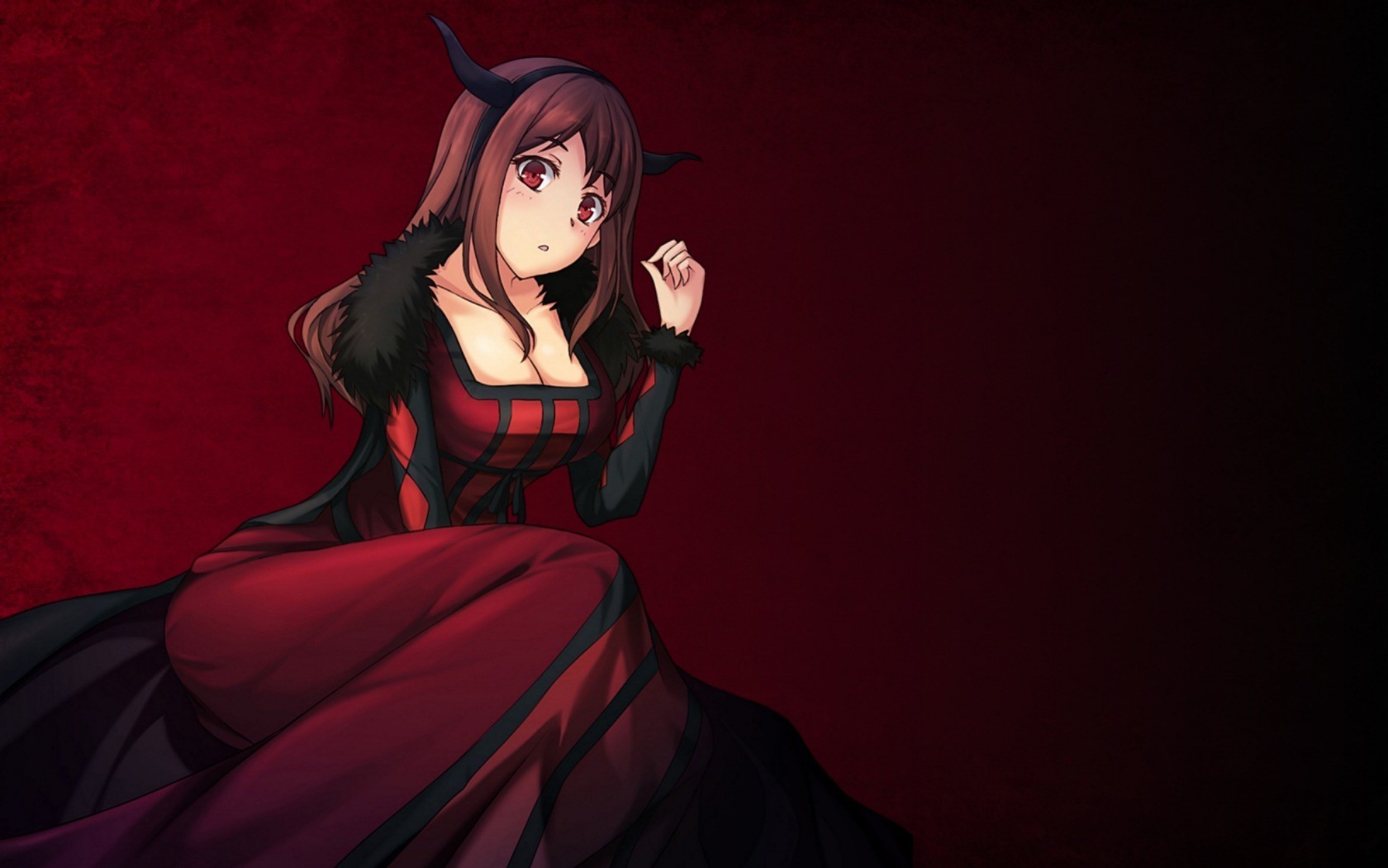 Maoyuu Maou Yuusha character in red dress HD Wallpaper