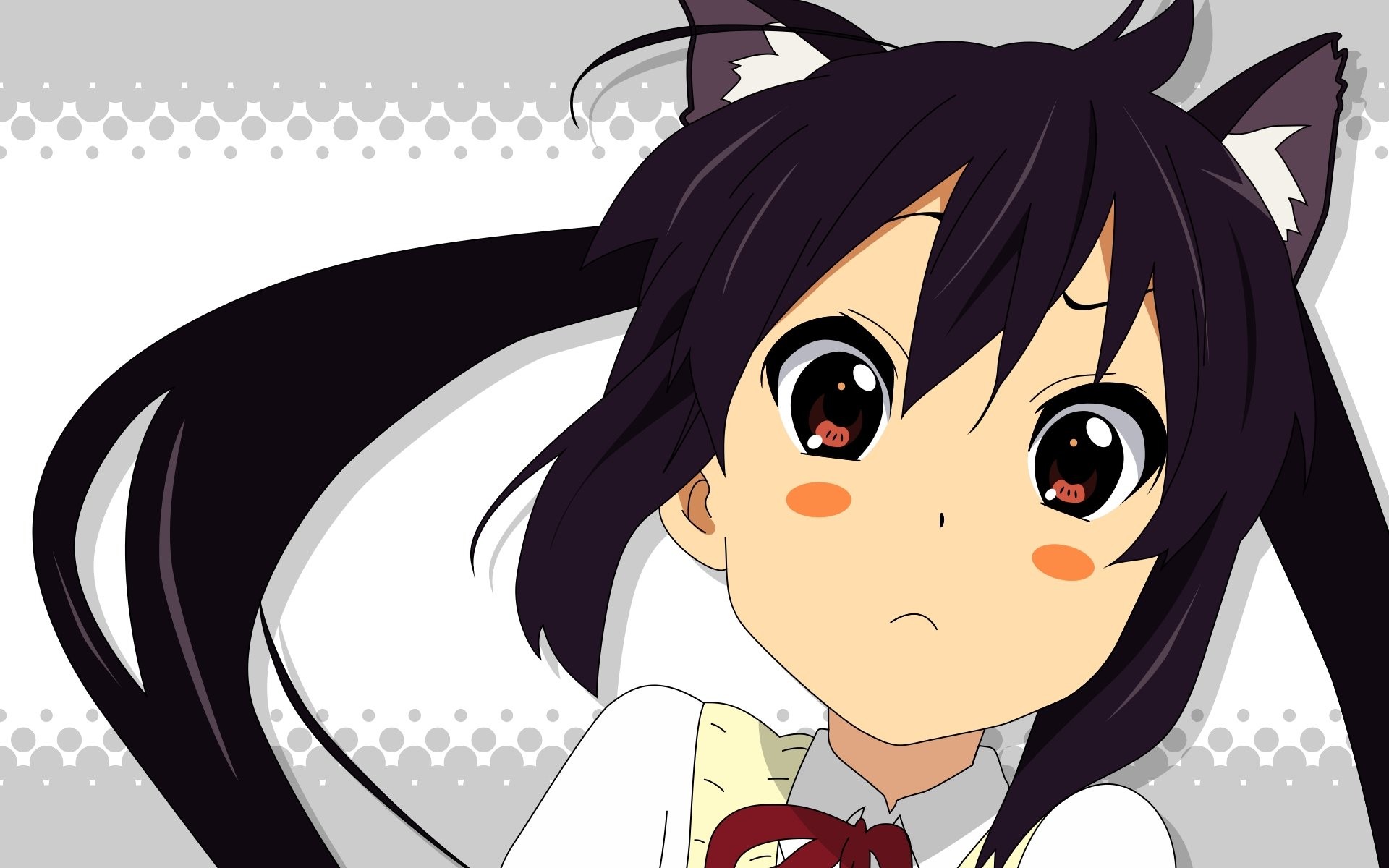 Azusa Nakano from K-On! with cat ears HD Wallpaper