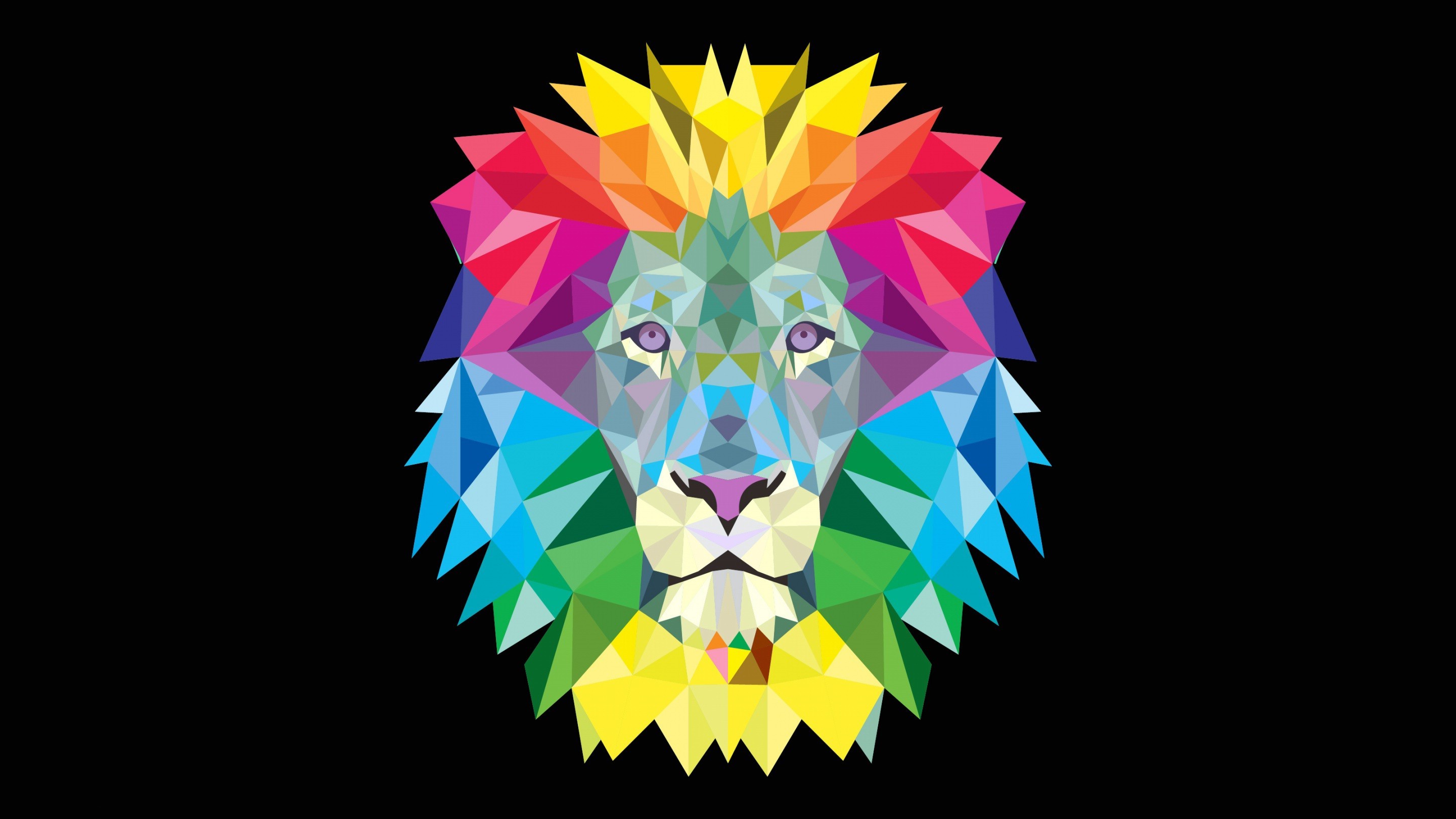 Geometric Lion Head Artwork HD Wallpaper