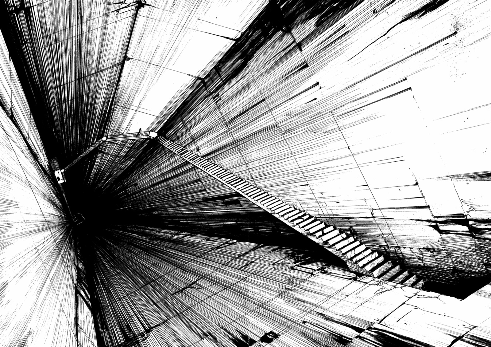 Blame! Artwork by Tsutomu Nihei with Endless Staircase HD Wallpaper