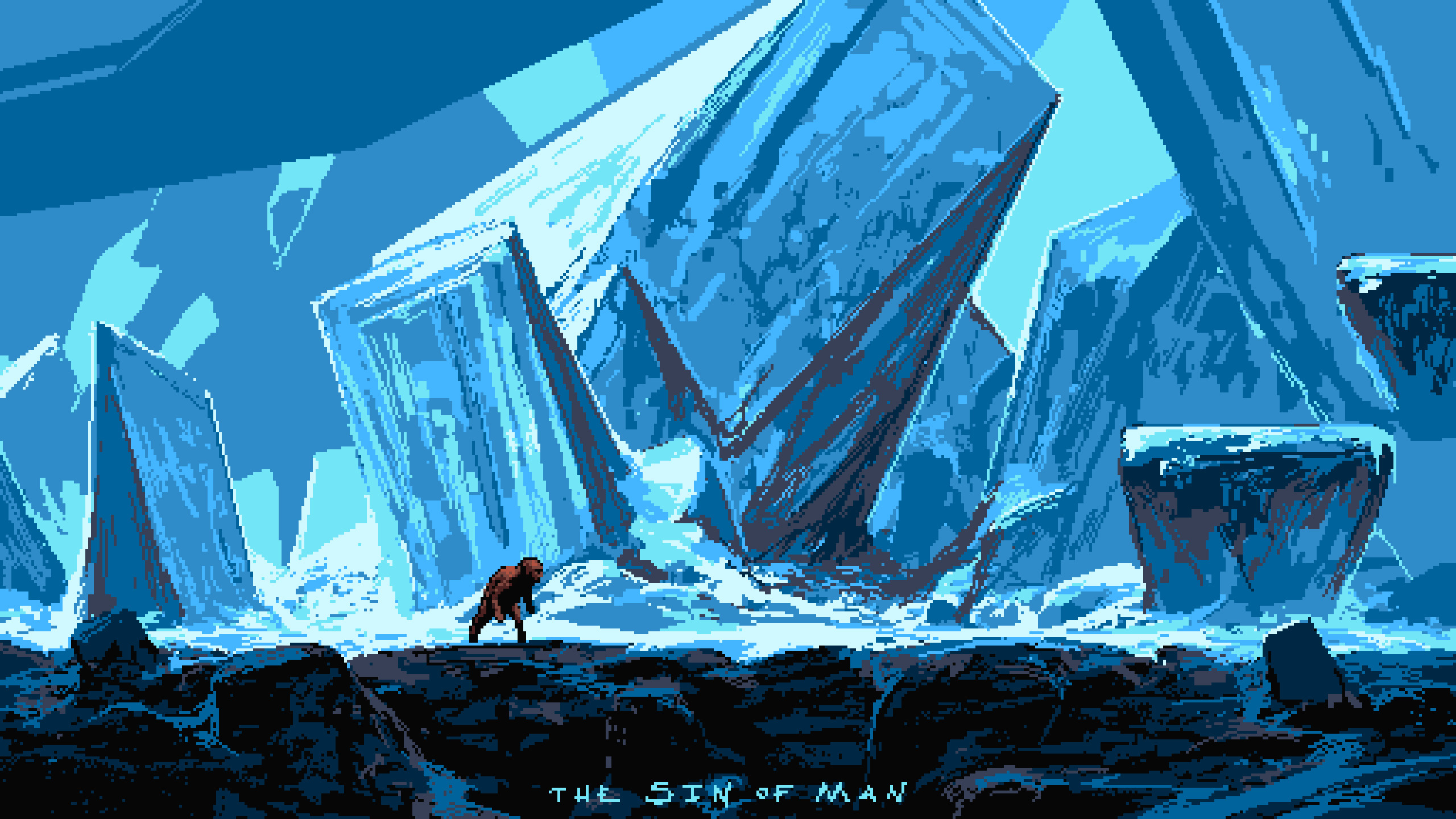 The Sin of Man pixel art by Noah Bradley HD Wallpaper