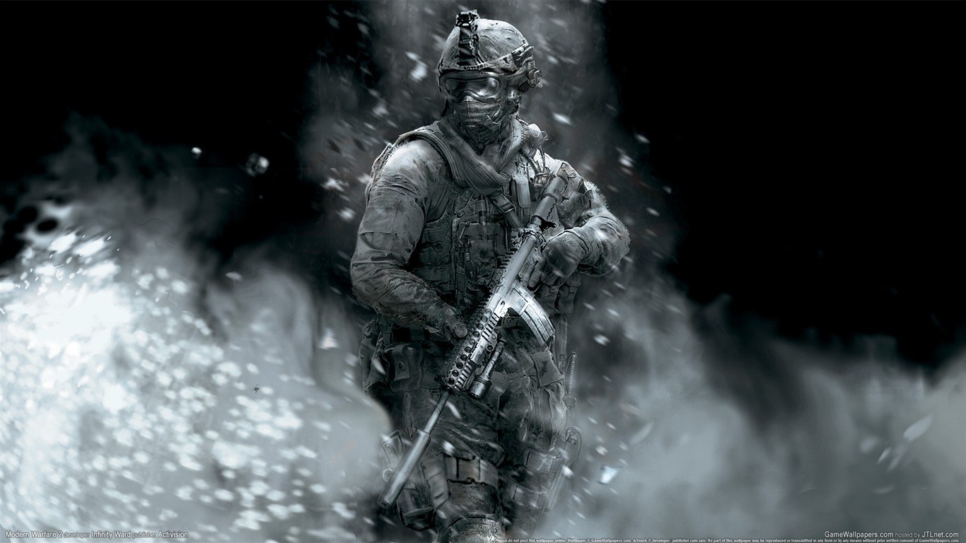 Soldier from Call of Duty: Modern Warfare 2 holding a rifle HD Wallpaper