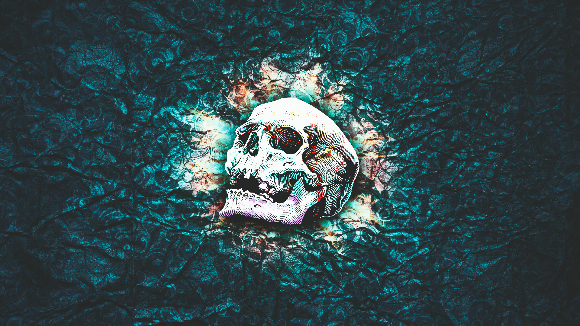 Skull with Abstract Pattern Texture HD Wallpaper
