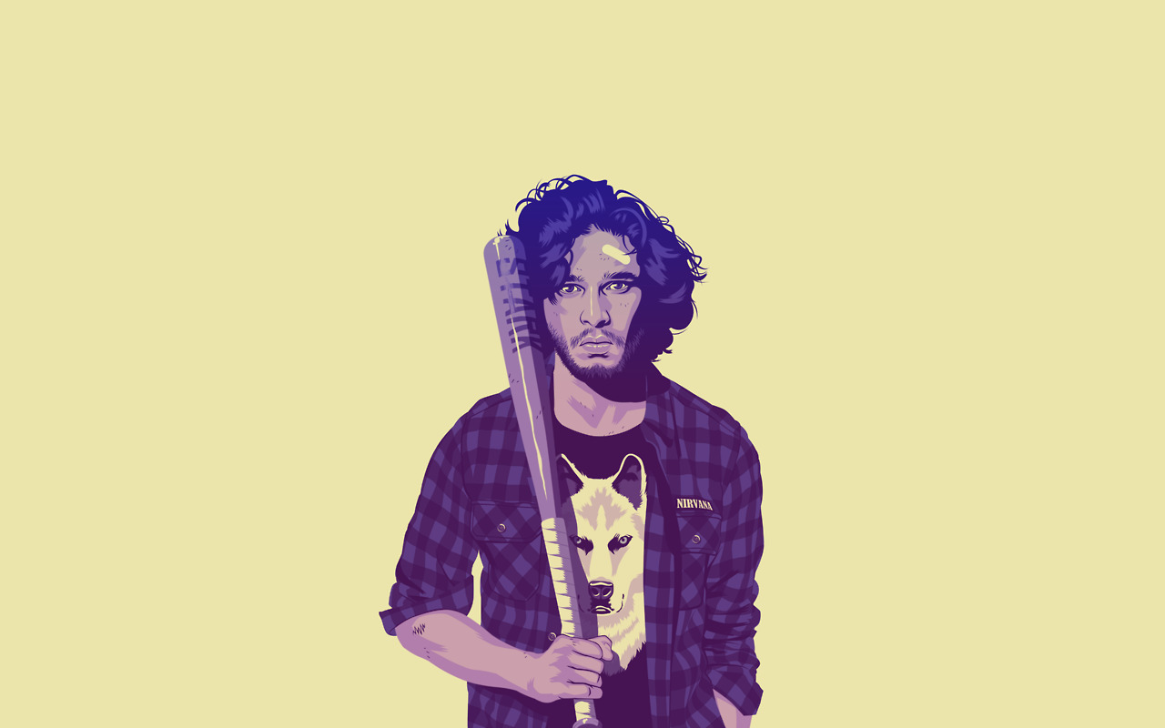 Jon Snow from Game of Thrones with a baseball bat HD Wallpaper