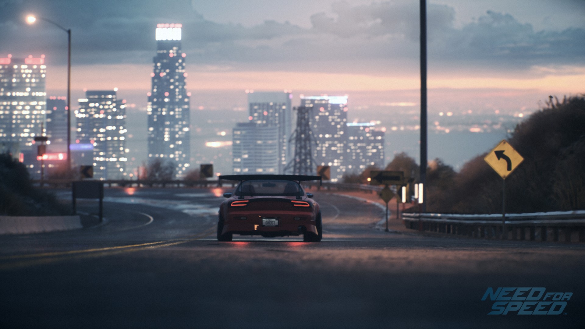 Need for Speed: Mazda RX7 in Cityscape HD Wallpaper