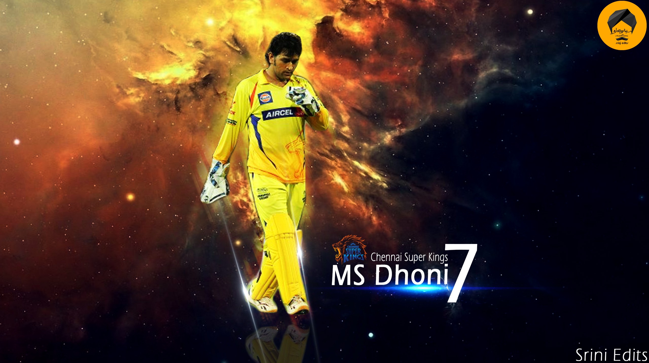 MS Dhoni from Chennai Super Kings in a galaxy HD Wallpaper