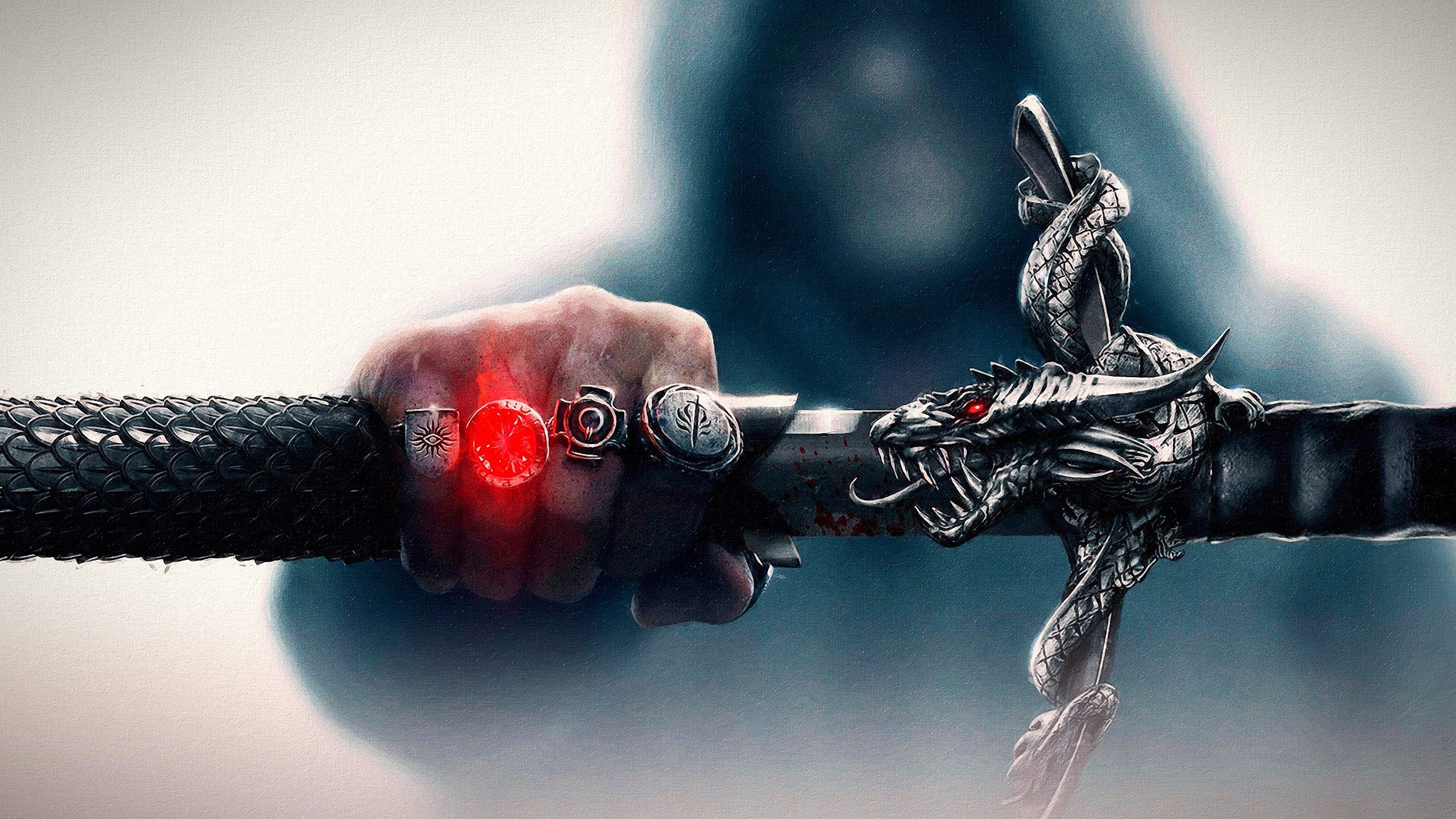 Dragon Age Inquisition Dragon Sword with Rings HD Wallpaper