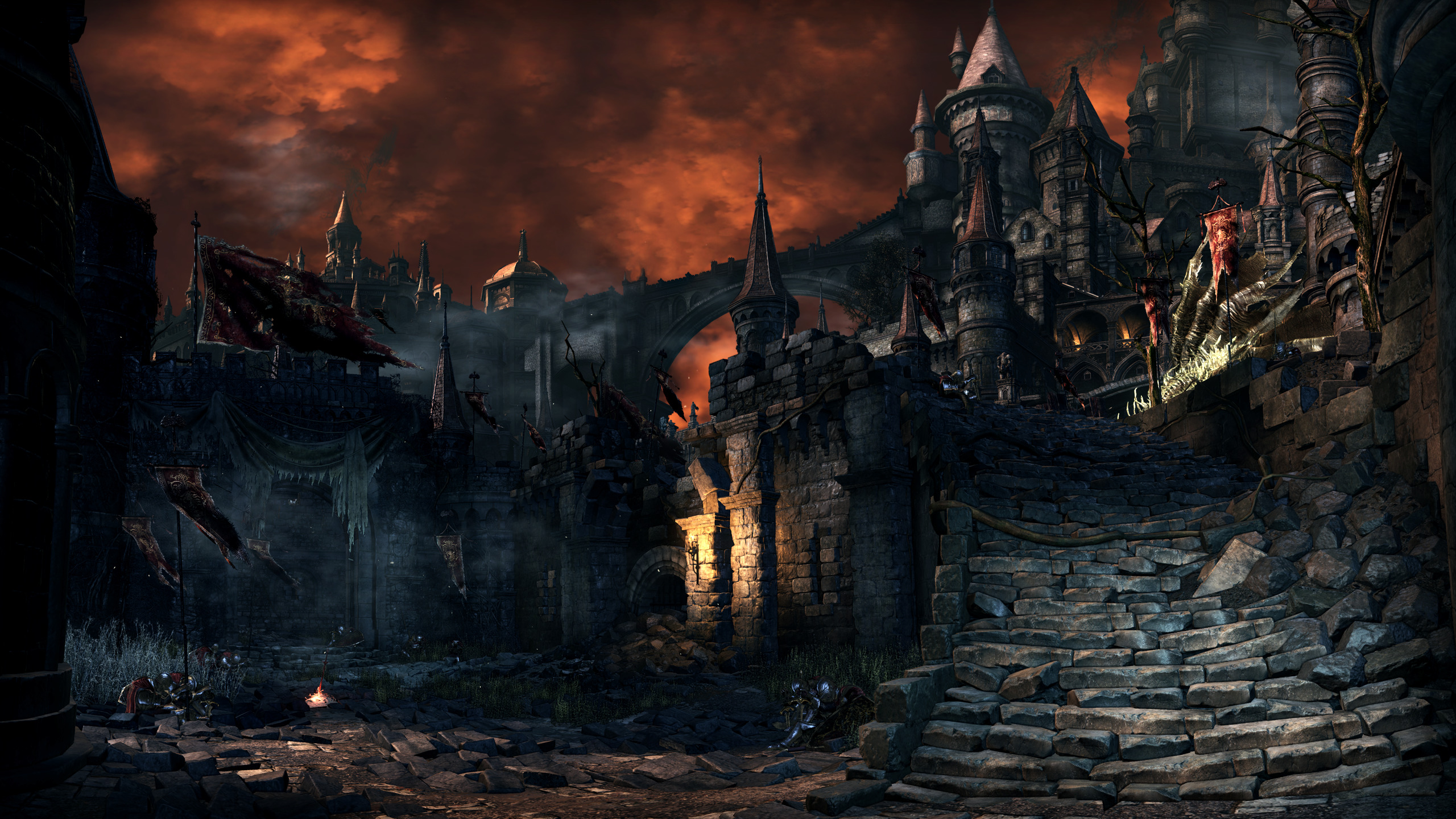 Dark Souls III Dragon Barracks video game screenshot HD Wallpaper