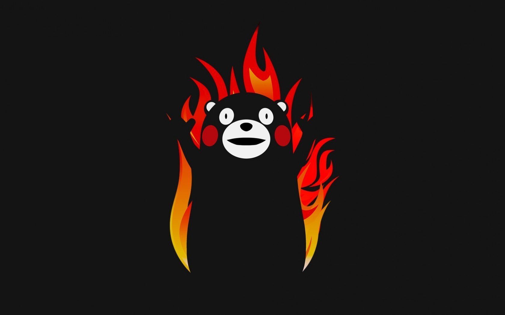 Kumamon on fire HD Wallpaper