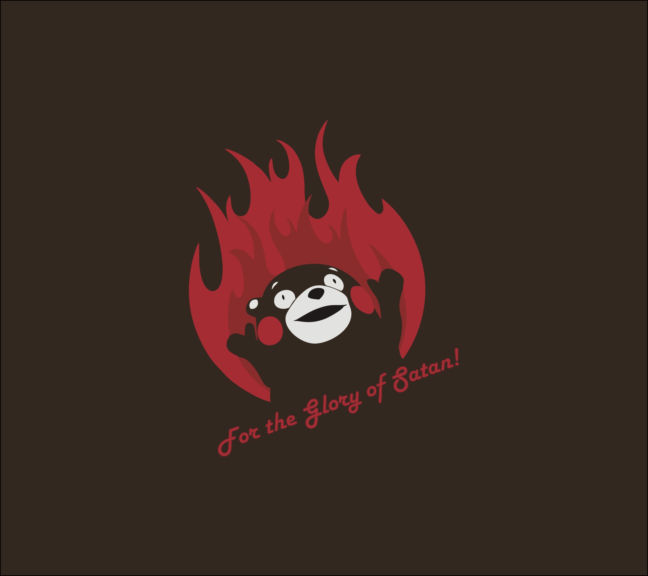 Kumamon in flames for the glory of Satan HD Wallpaper