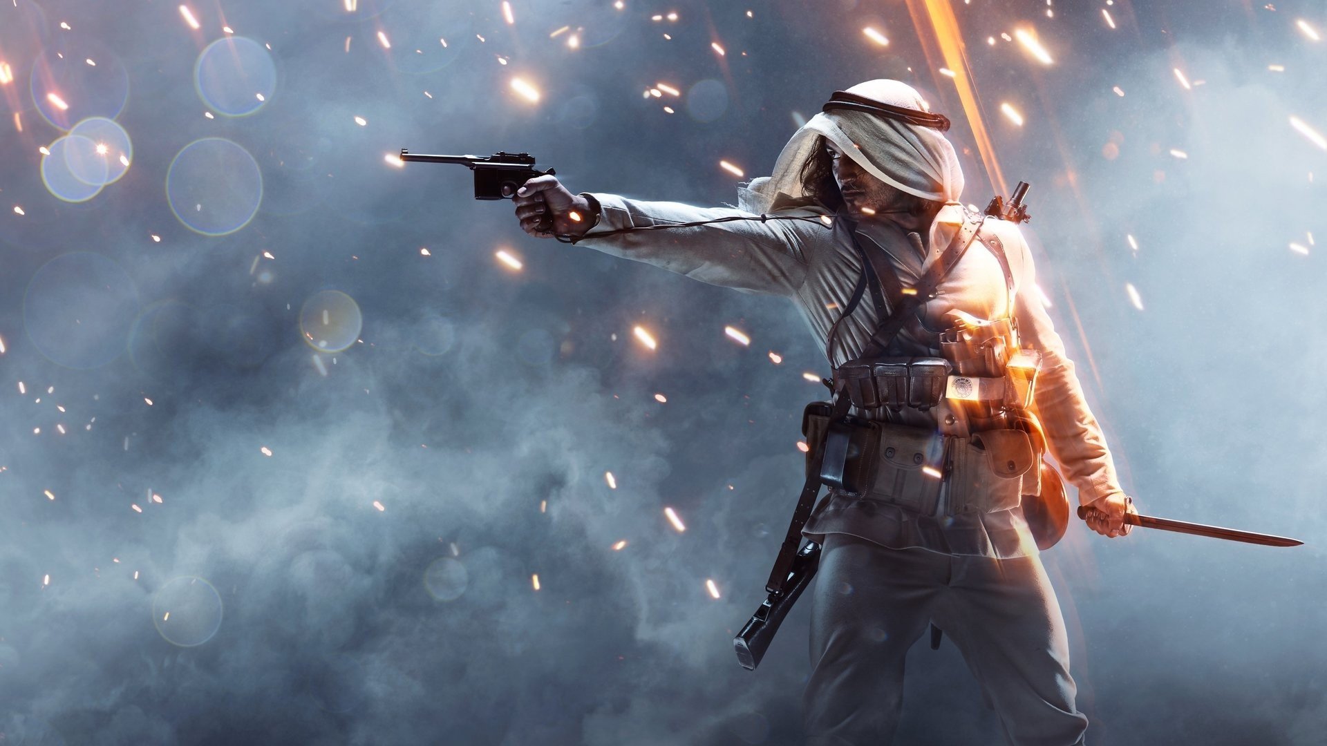 Soldier from Battlefield 1 aiming a pistol HD Wallpaper