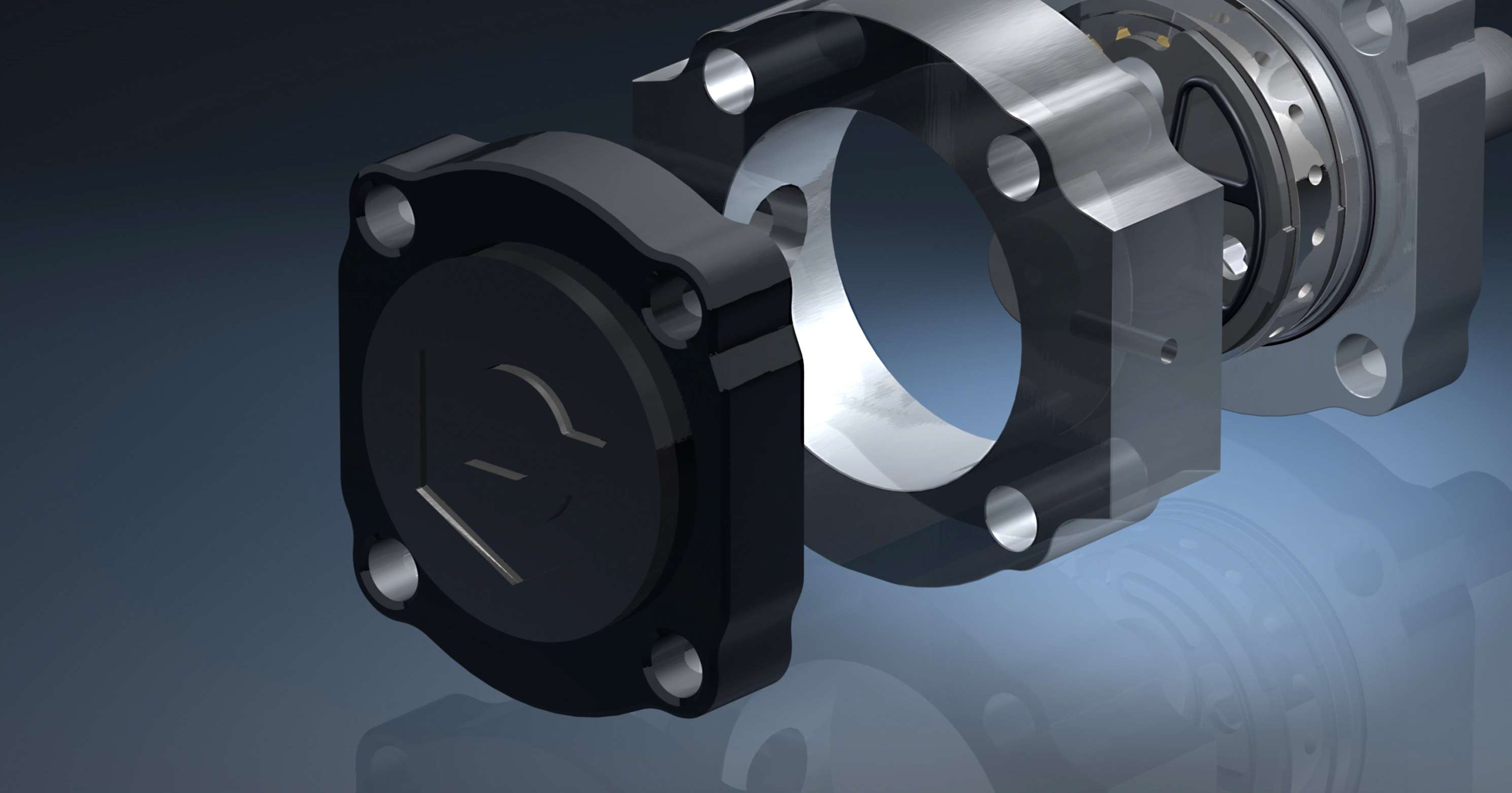 3D model of a hydraulic gear pump assembly HD Wallpaper