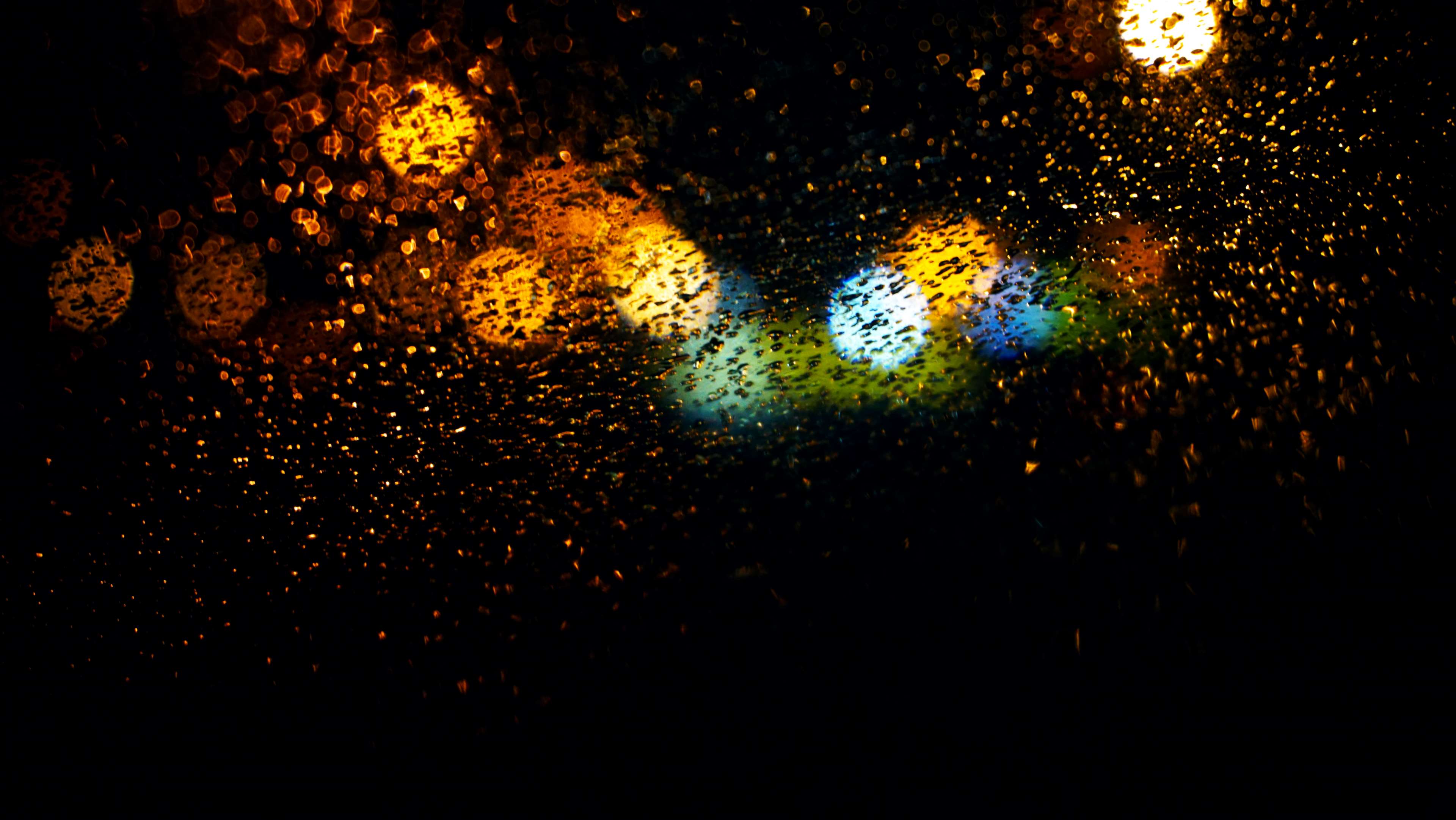 Abstract bokeh lights on a wet surface HD Wallpaper
