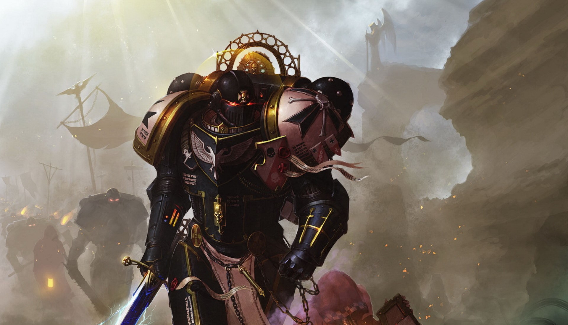 Black Templars Emperor's Champion from Warhammer 40k HD Wallpaper