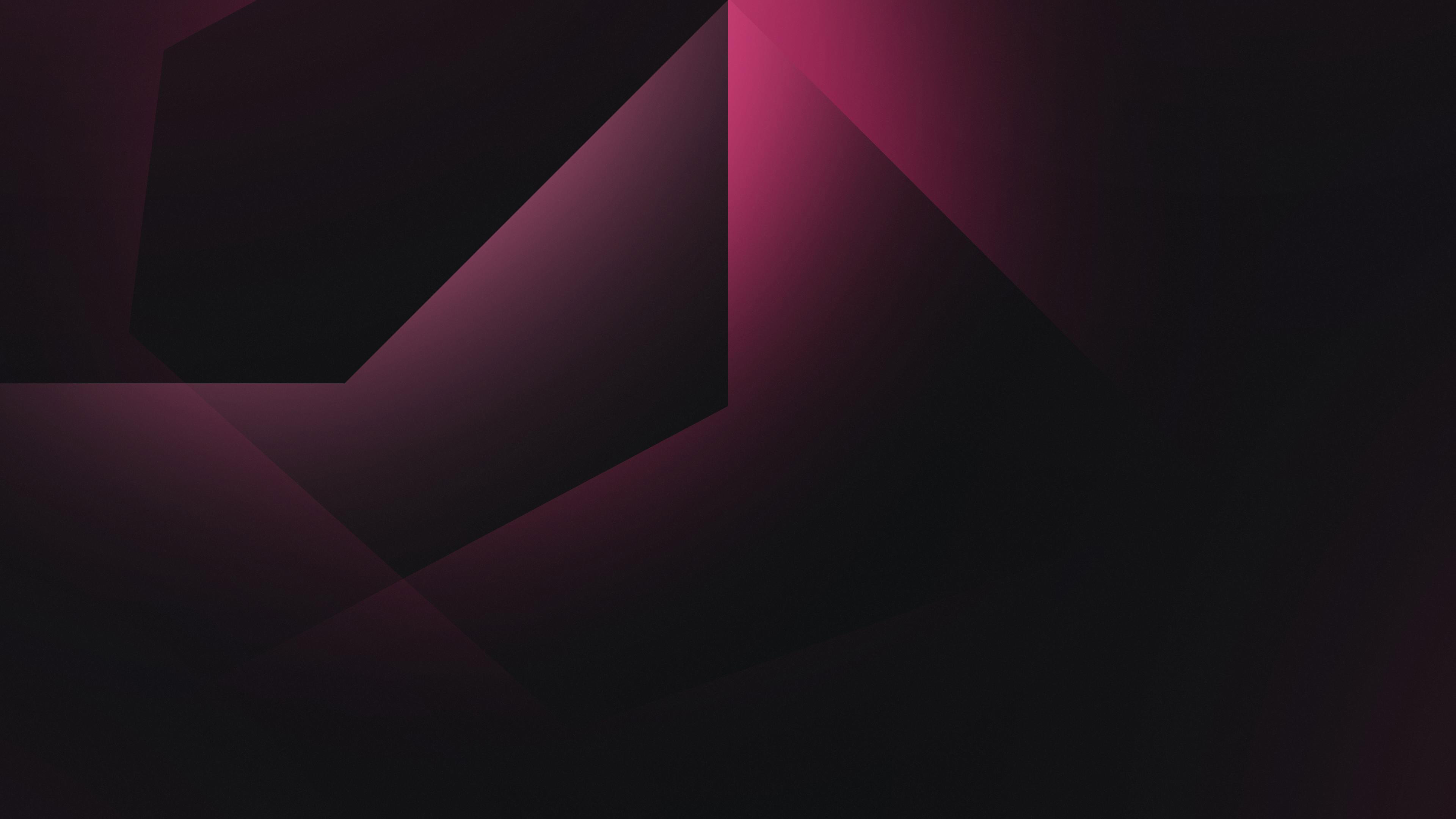 Abstract dark geometric shapes with pink gradient HD Wallpaper