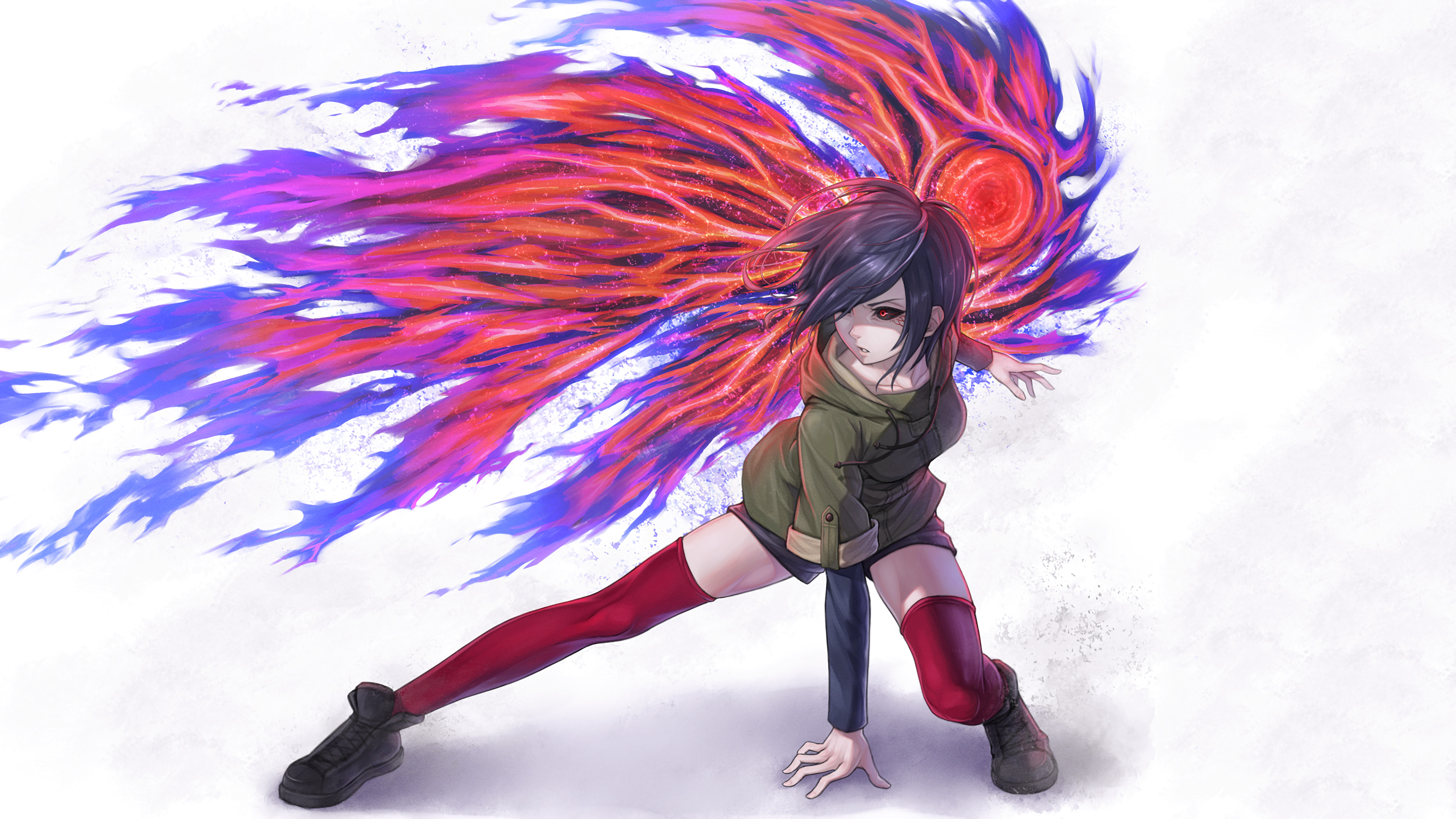 Touka Kirishima from Tokyo Ghoul with Kagune HD Wallpaper