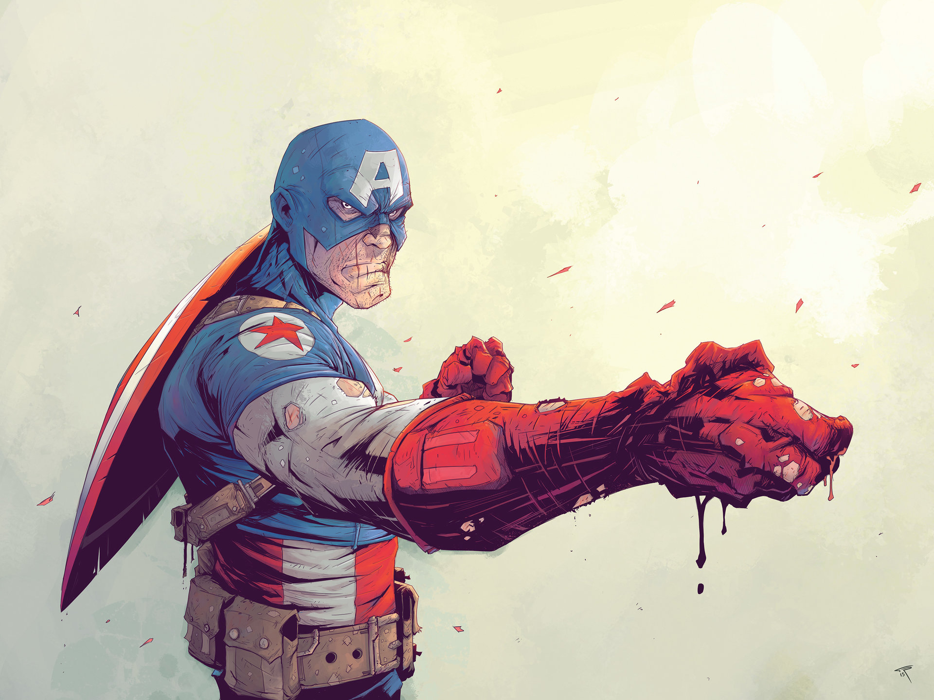 Captain America artwork by artist HD Wallpaper
