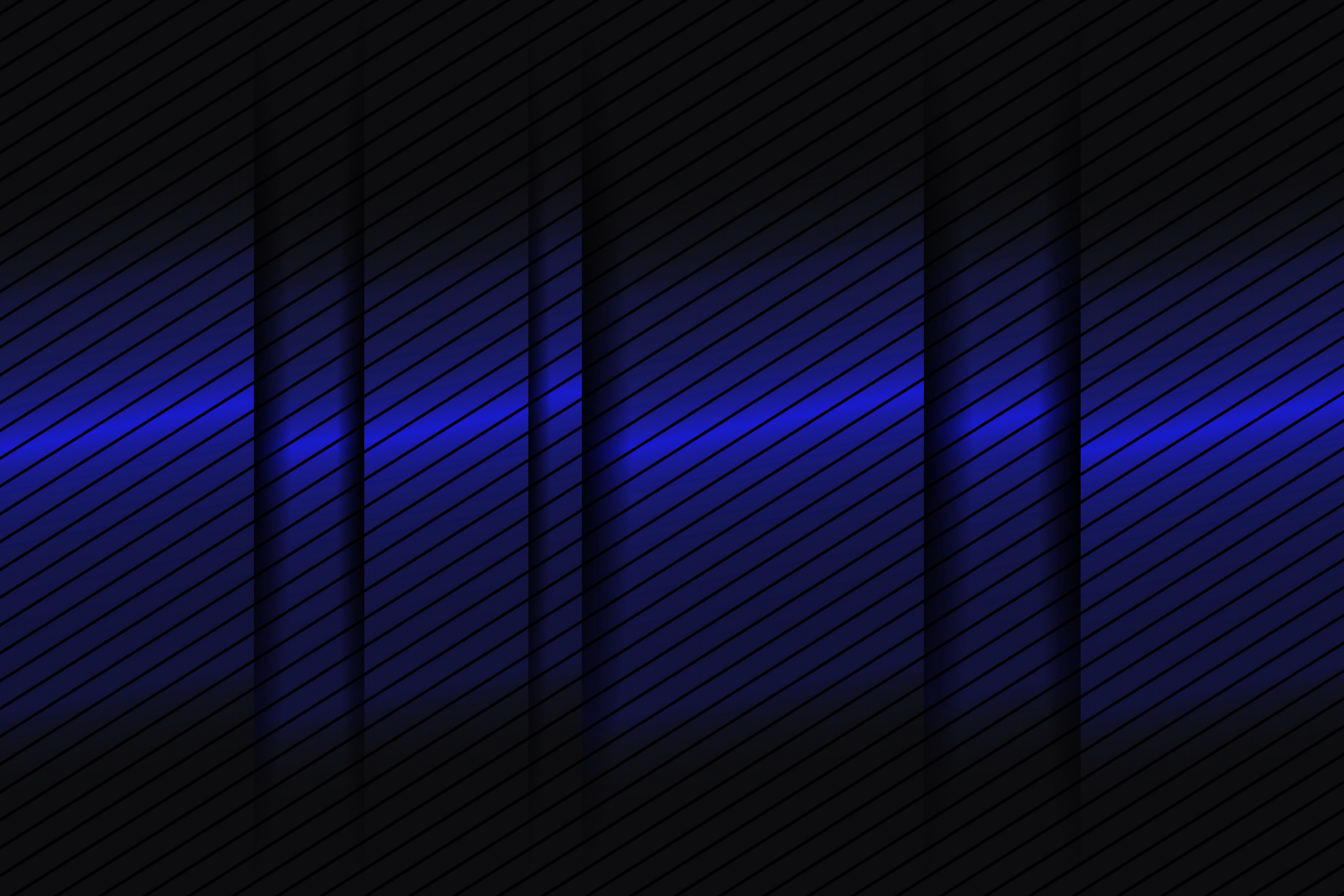 Abstract blue and black striped gradient 4K HD Wallpaper