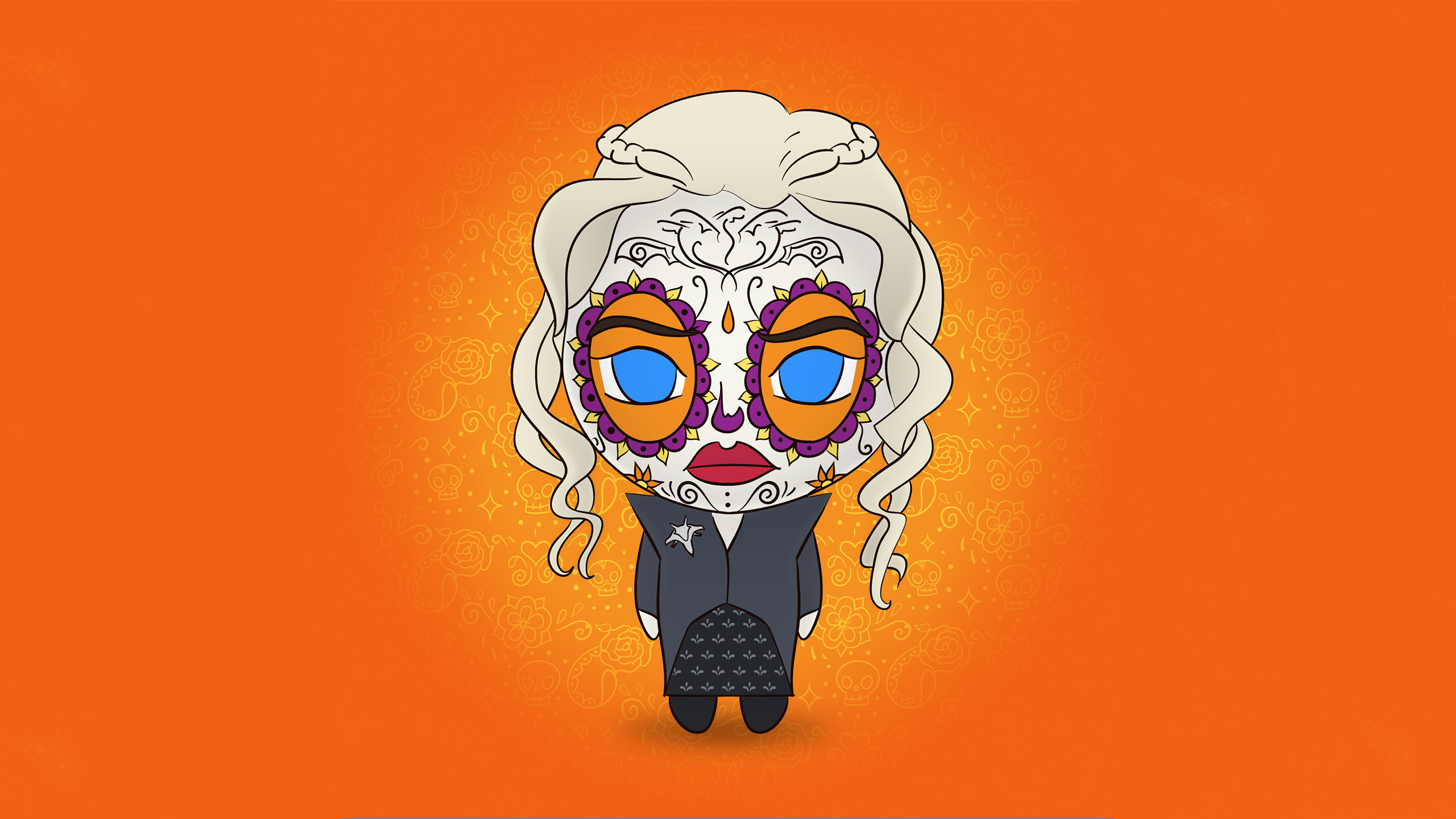 Daenerys Targaryen Sugar Skull Art HD Wallpaper