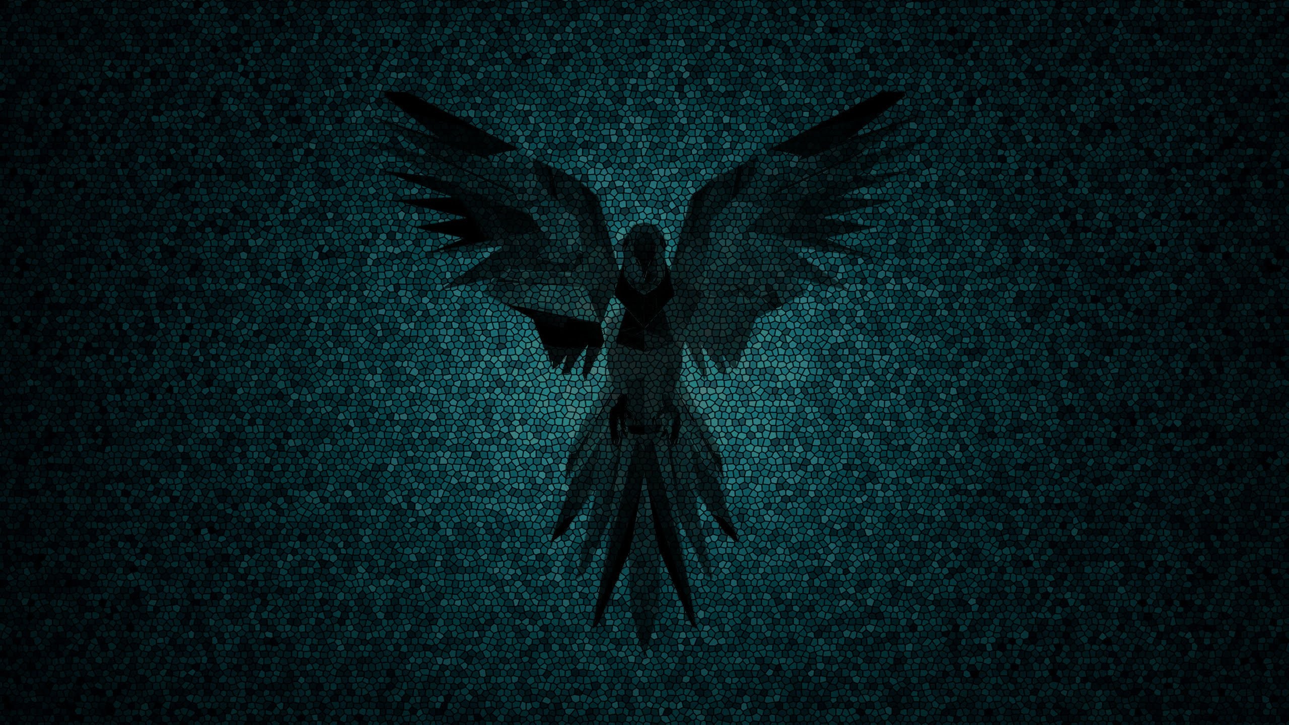 Dark abstract parrot logo on mosaic background HD Wallpaper