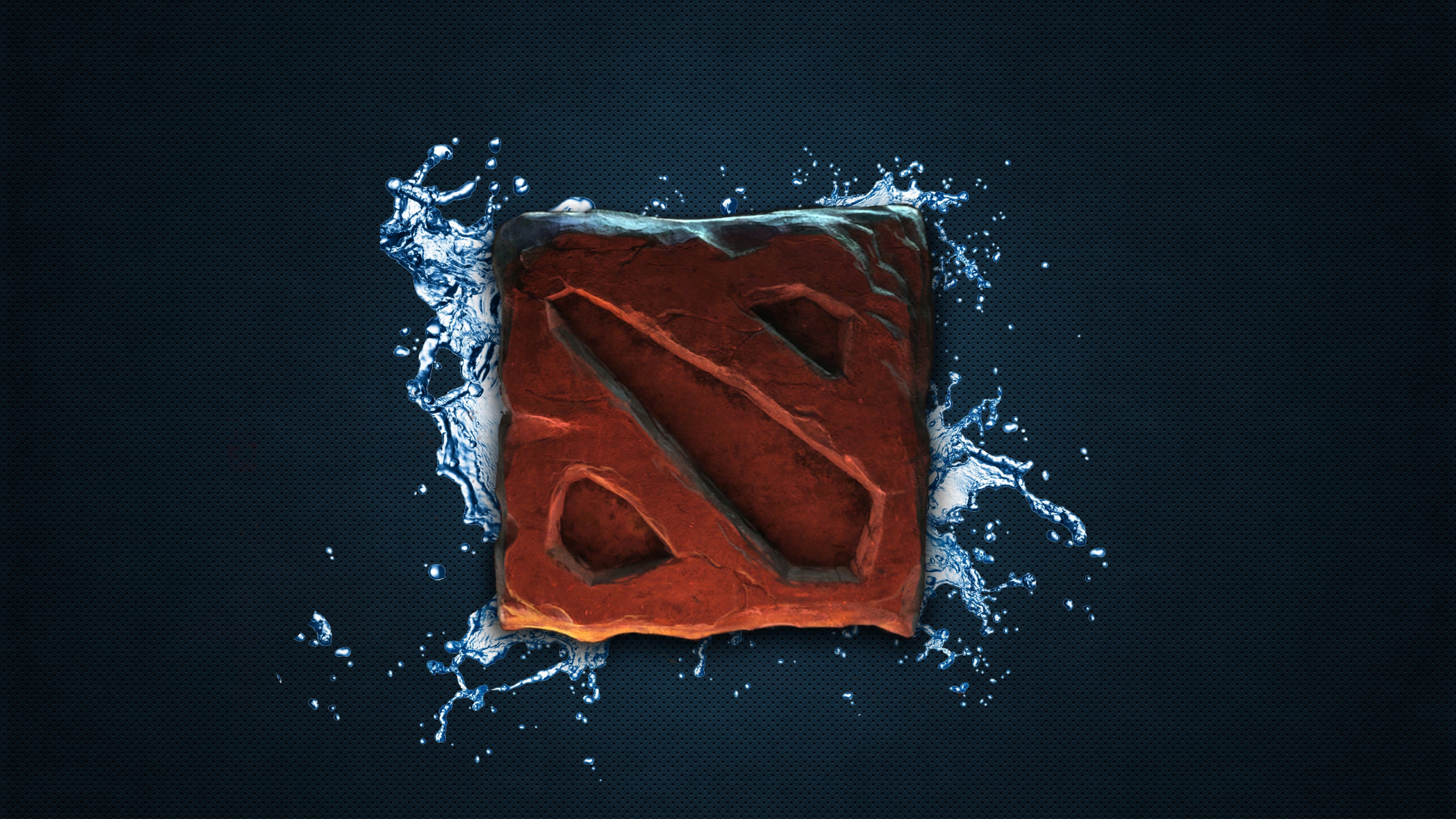 Dota 2 Game Logo with Water Splash Effect HD Wallpaper