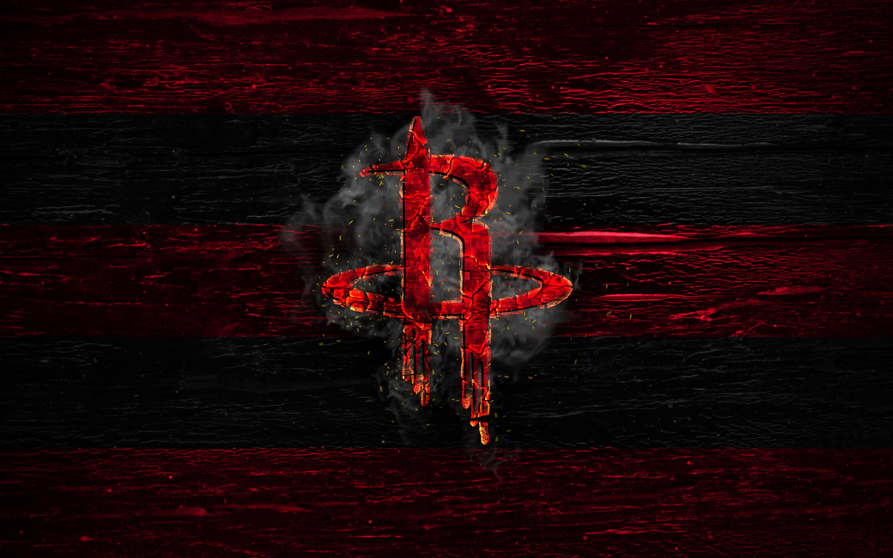 Houston Rockets Logo on Fire HD Wallpaper